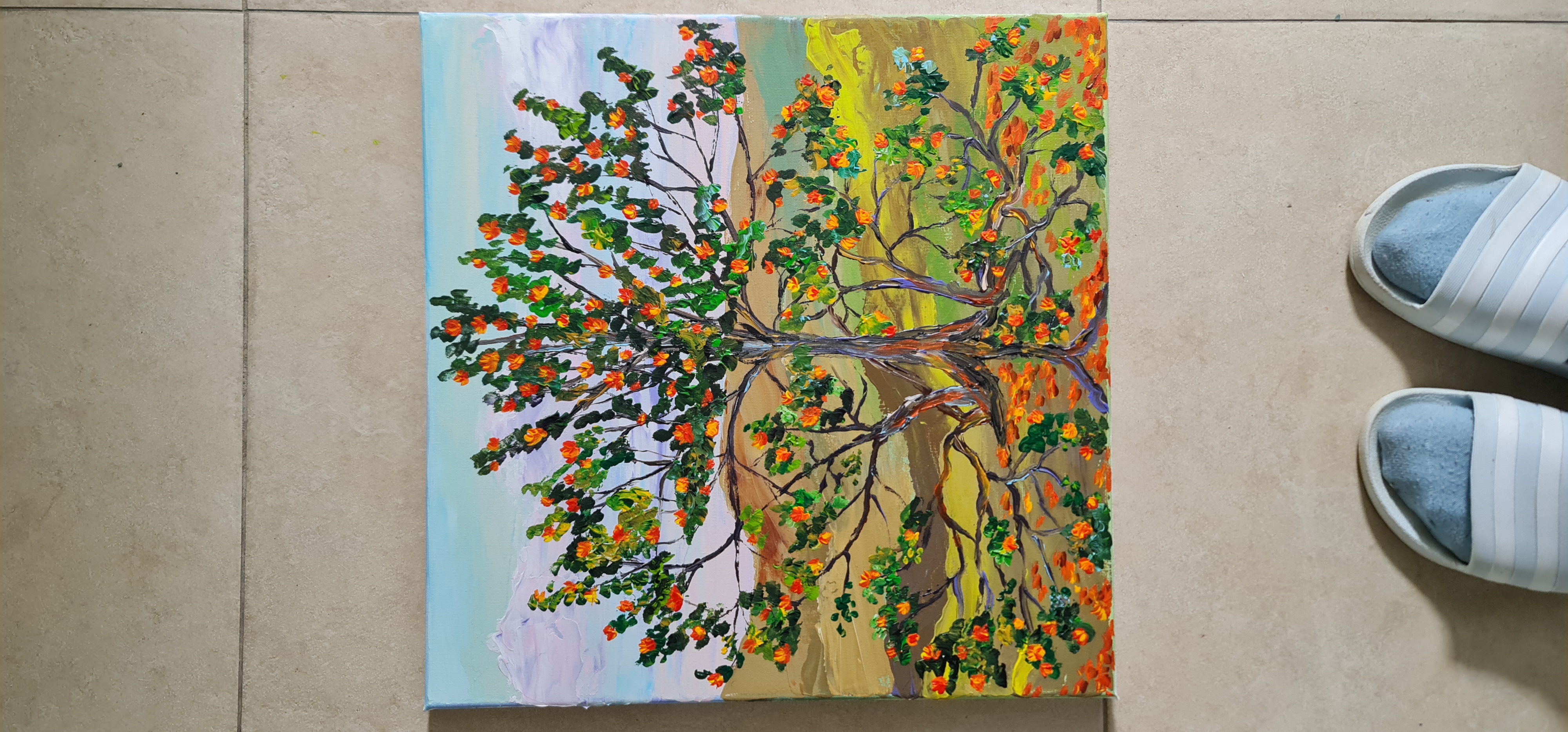 Vibrant Autumn Tree Painting