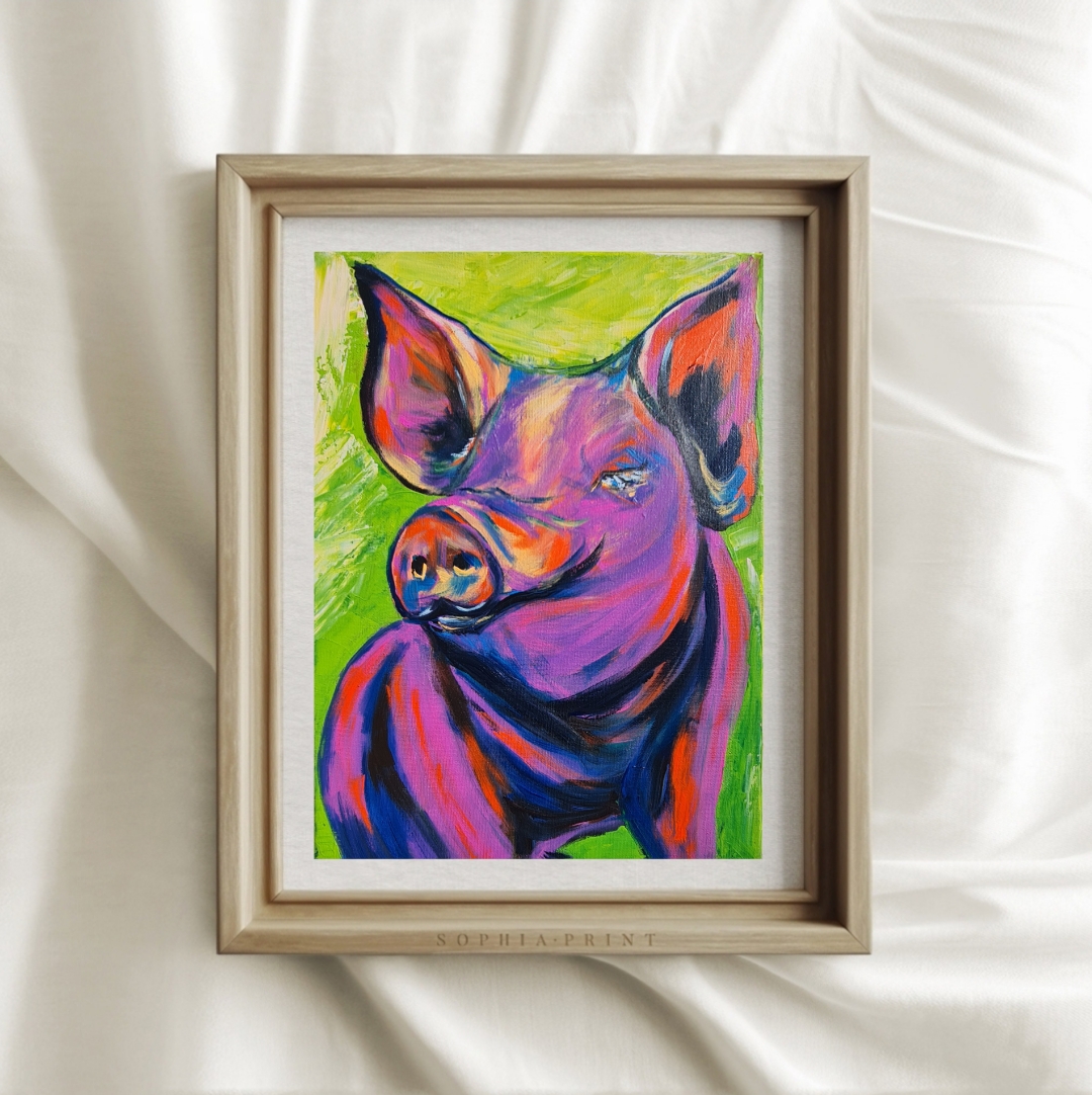 Colorful Pig Painting