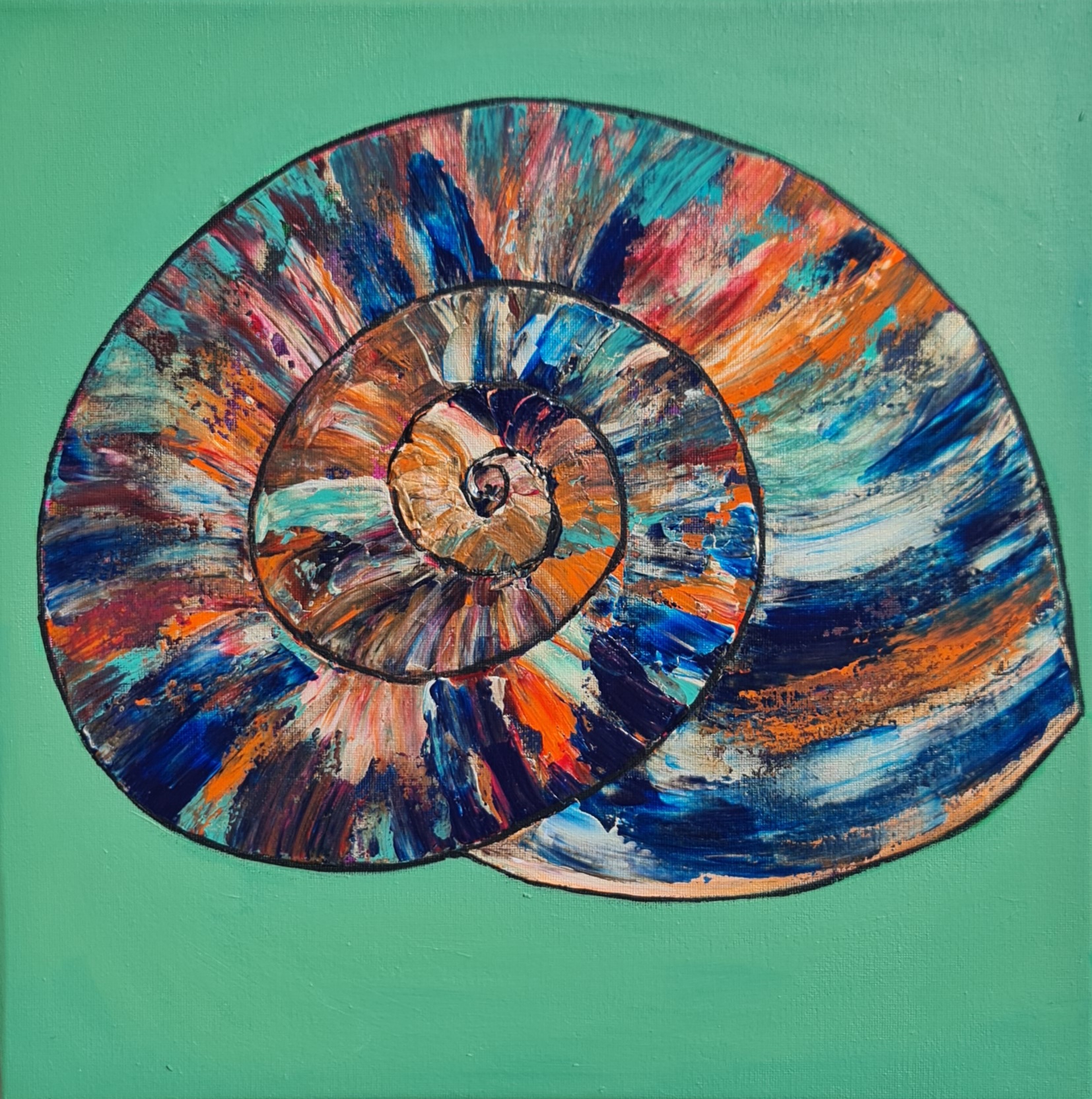 Abstract Seashell Painting