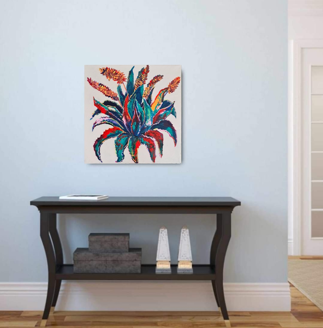 Vibrant Floral Painting Aloe Vera 