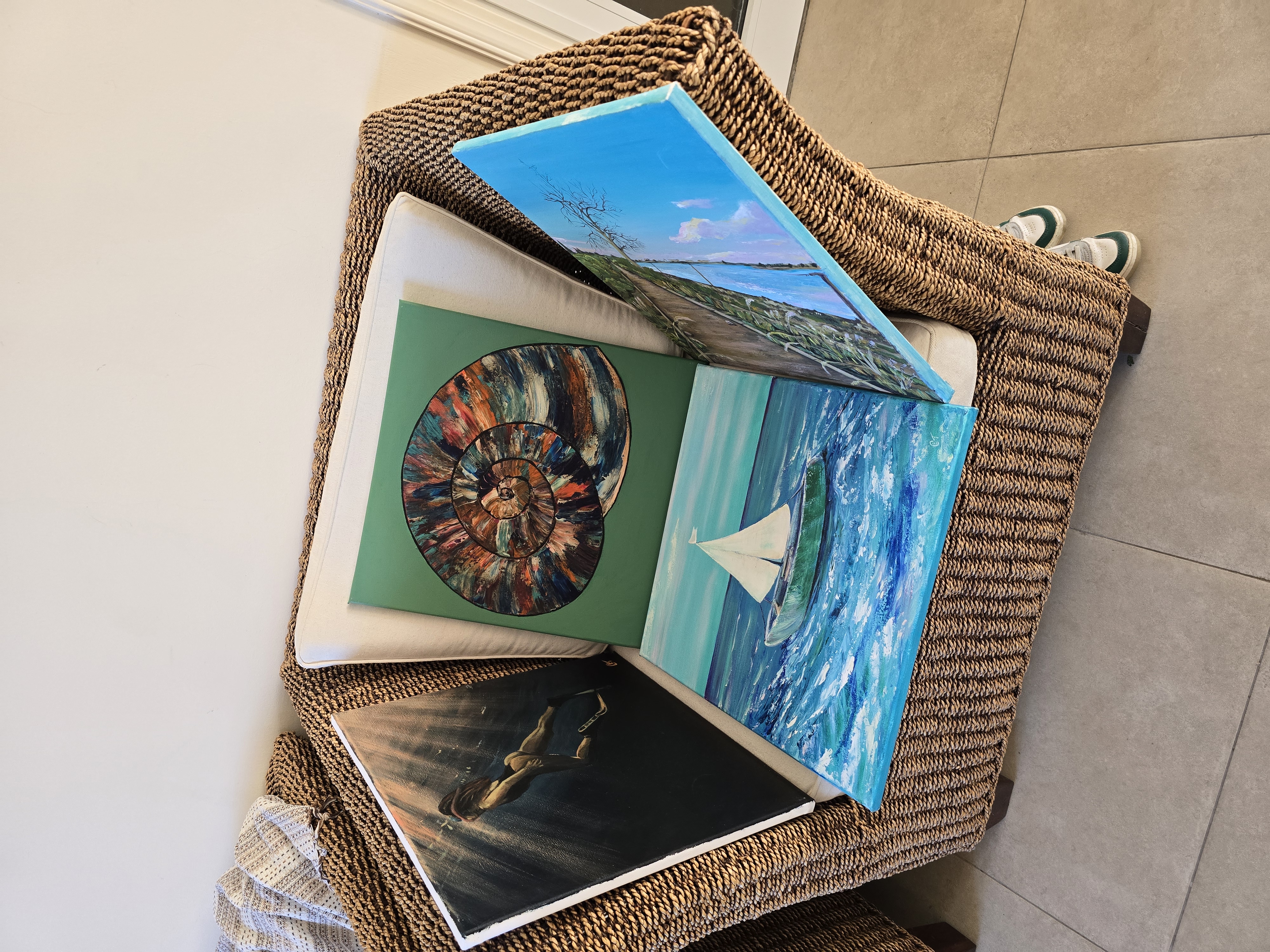 Abstract Seashell Painting