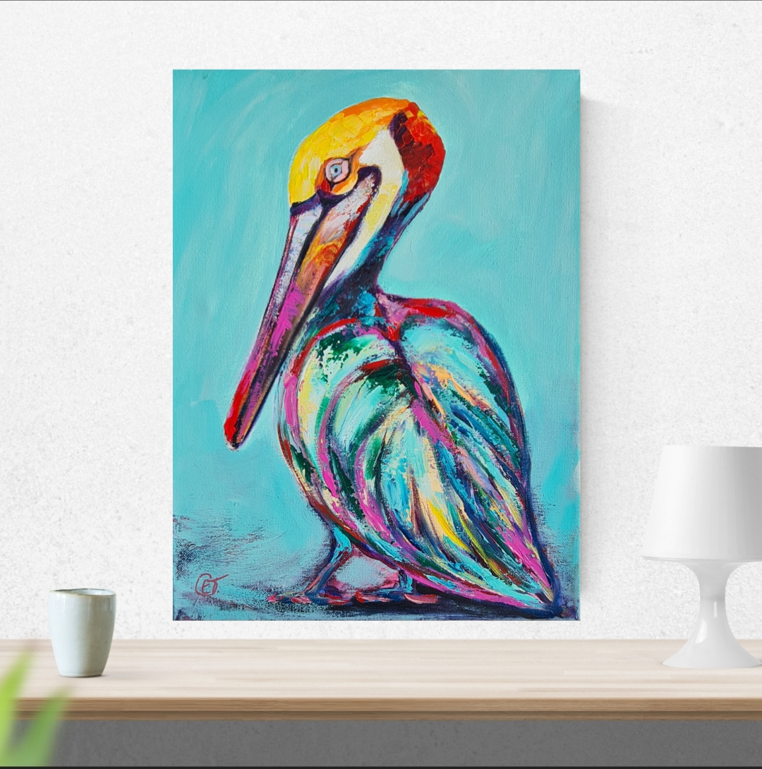 Colorful Pelican Painting