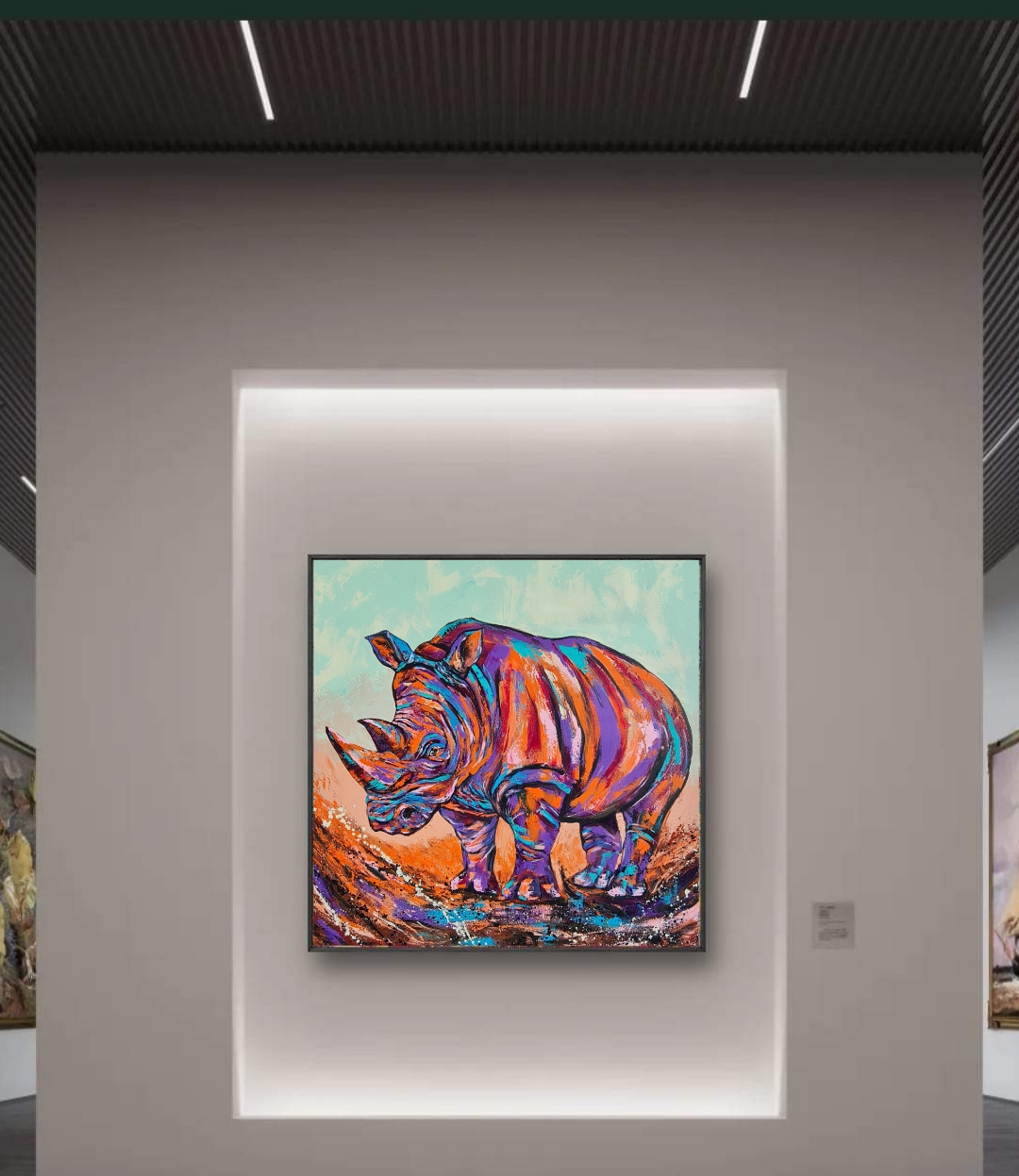 Colorful Rhino Painting