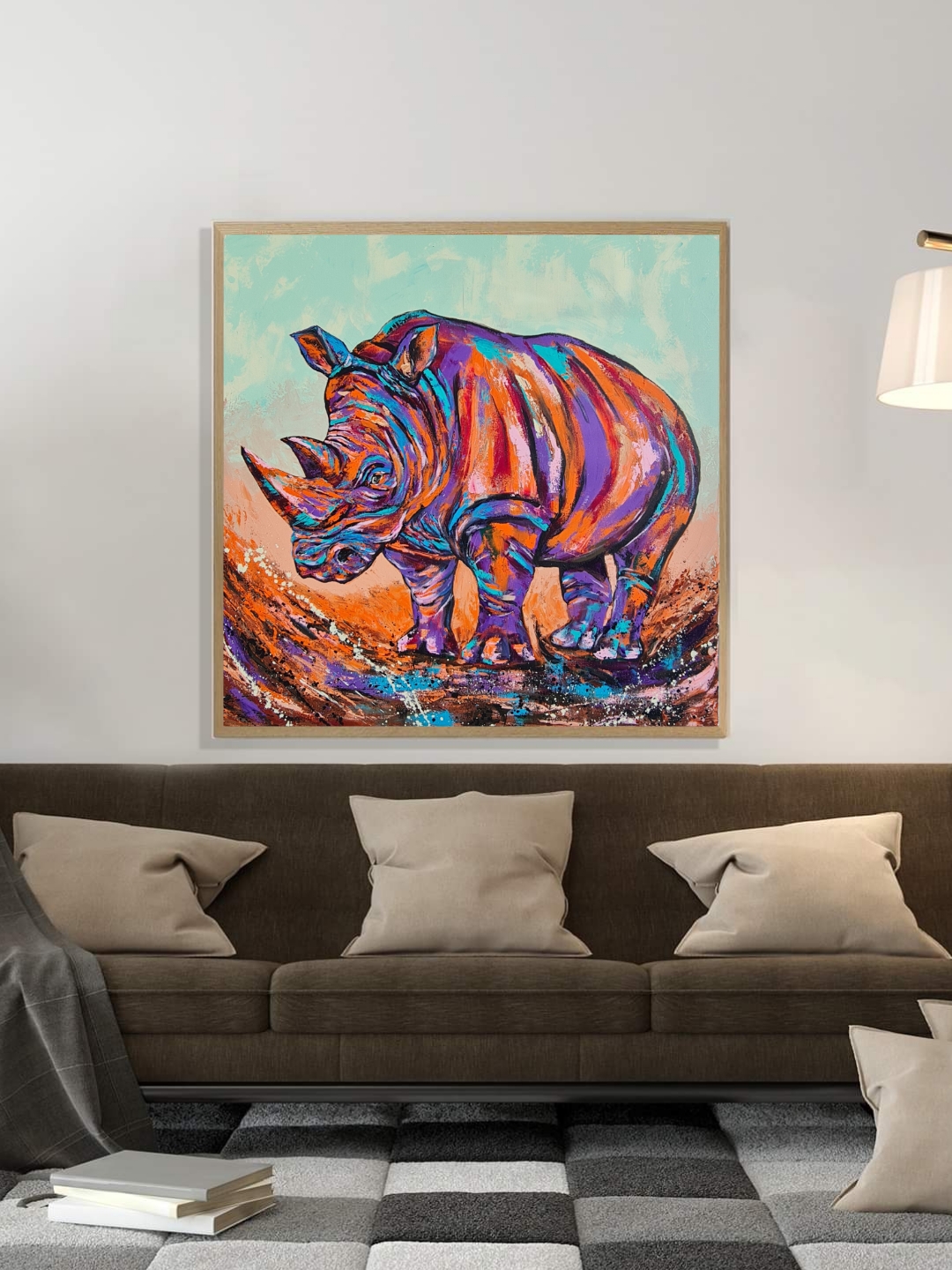 Colorful Rhino Painting
