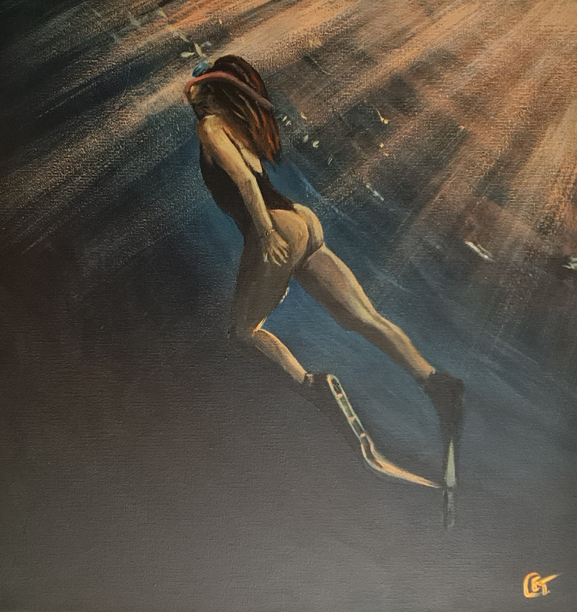 Underwater Freediving Artwork