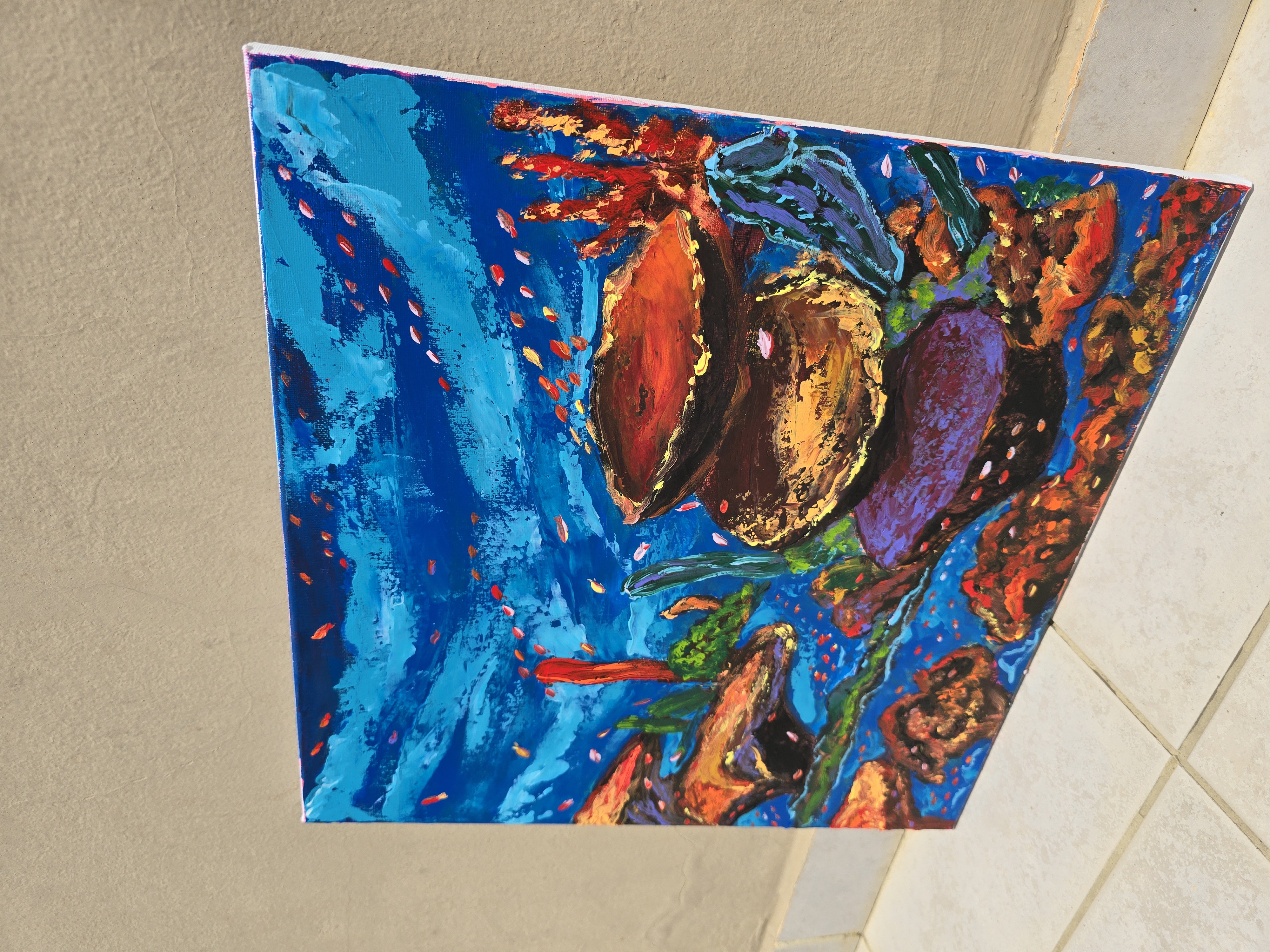 Underwater Landscape Painting Diptych Set