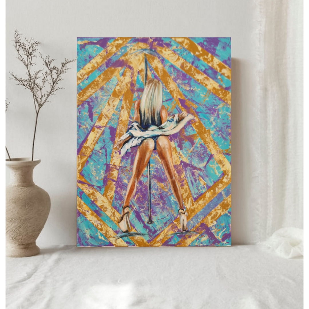 Modern Abstract Art Painting, Striptease Dancer 