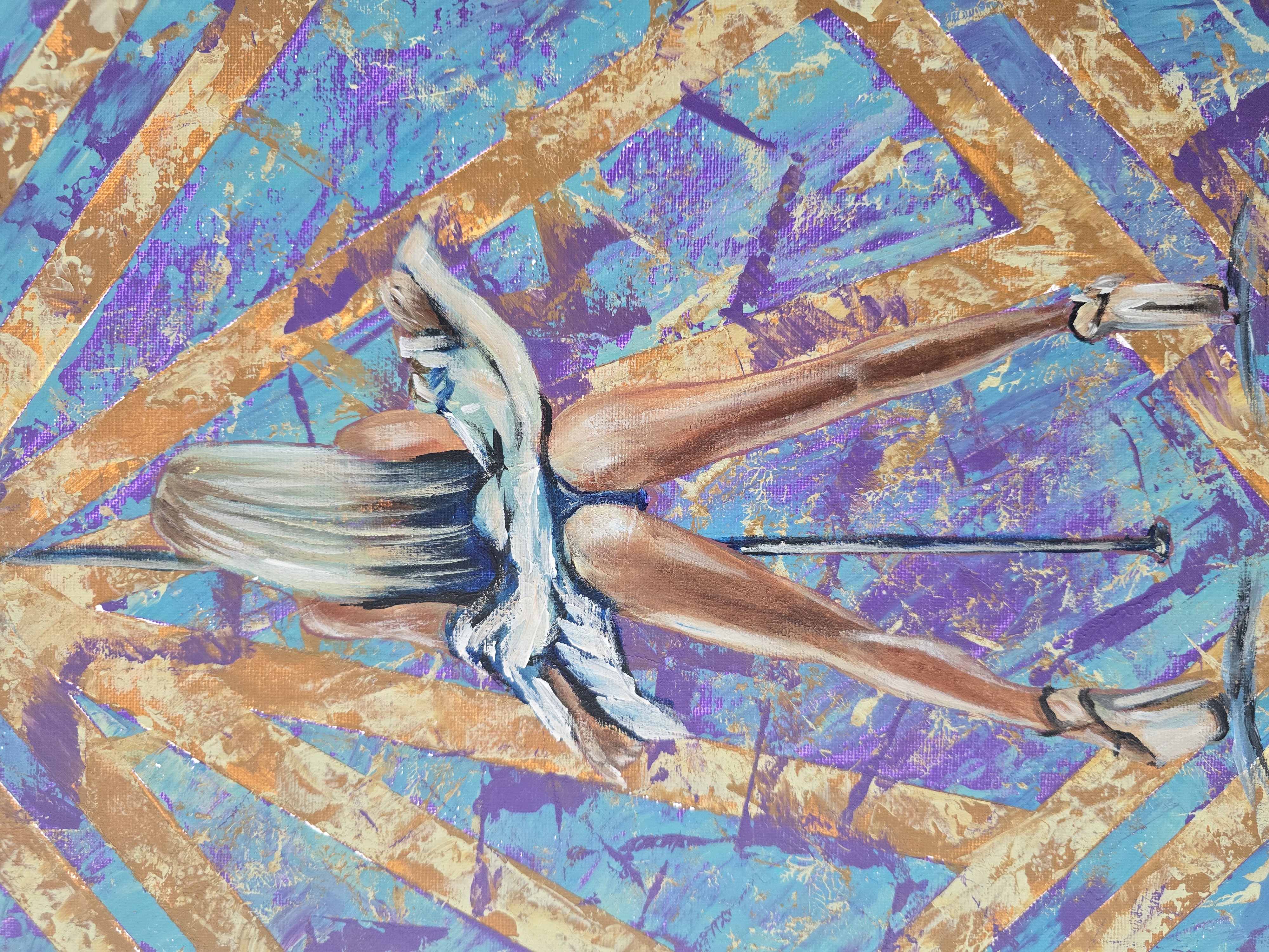 Modern Abstract Art Painting, Striptease Dancer 