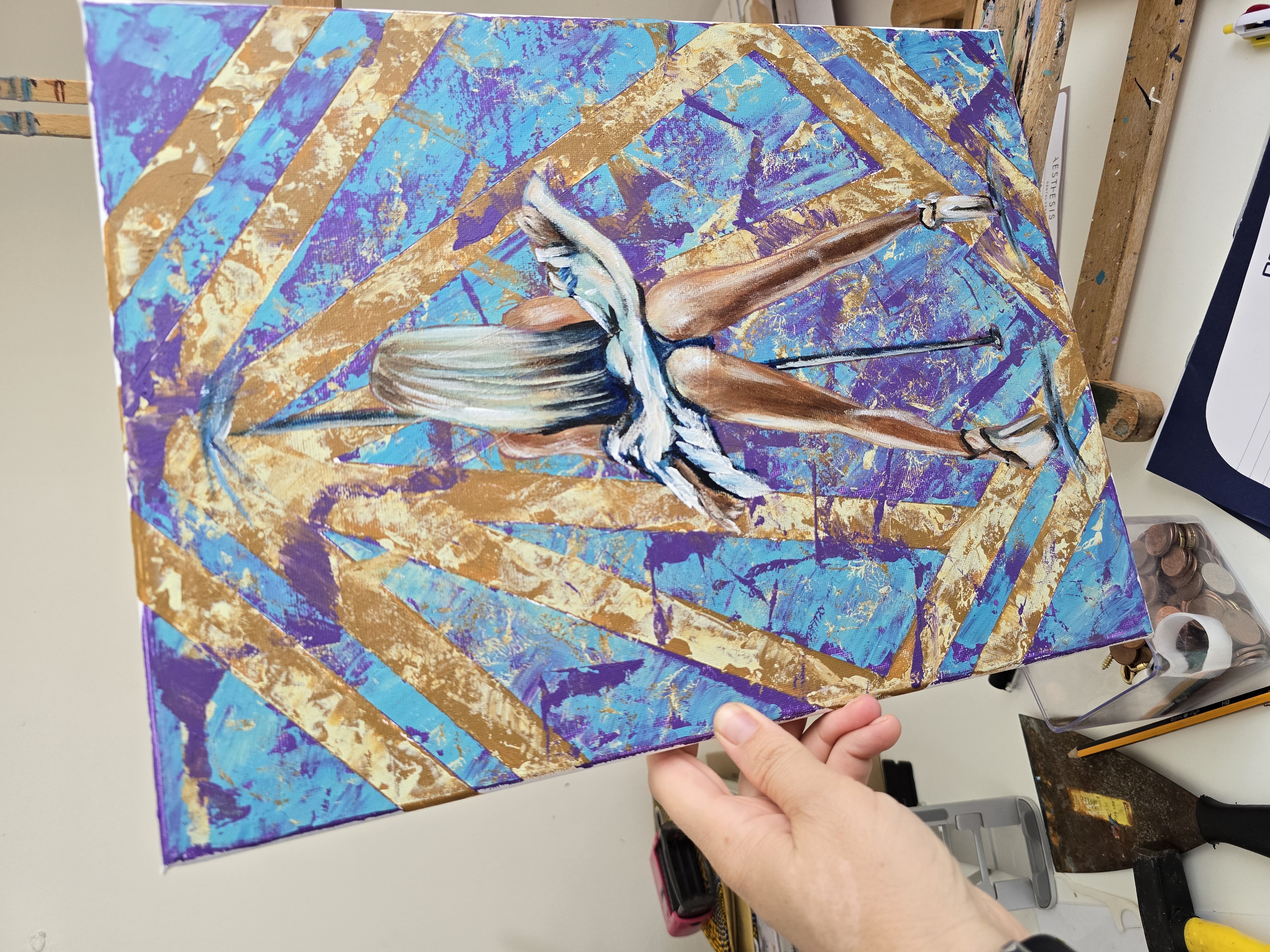 Modern Abstract Art Painting, Striptease Dancer 