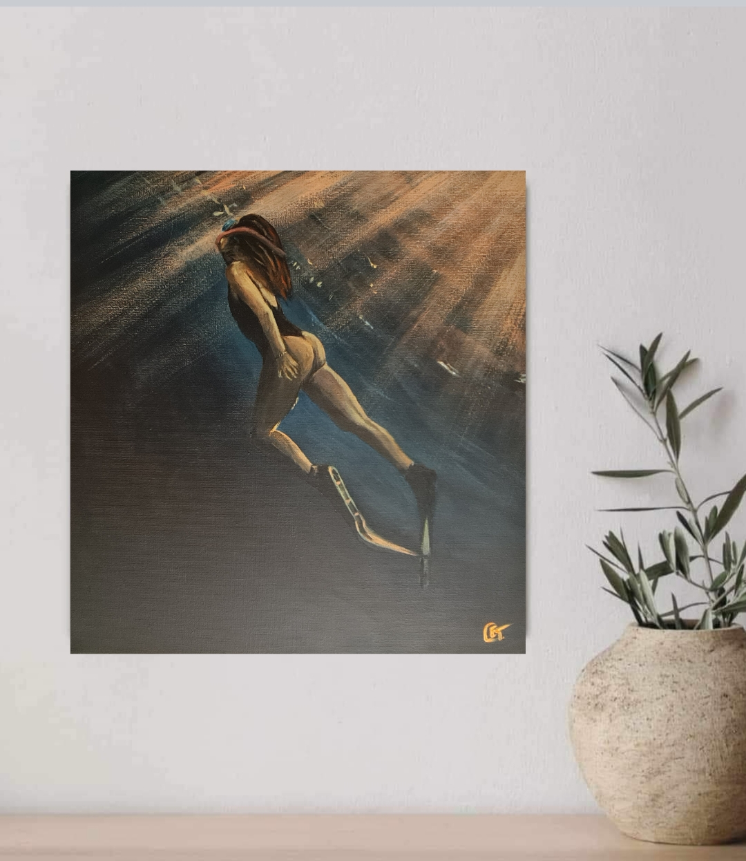 Underwater Freediving Artwork