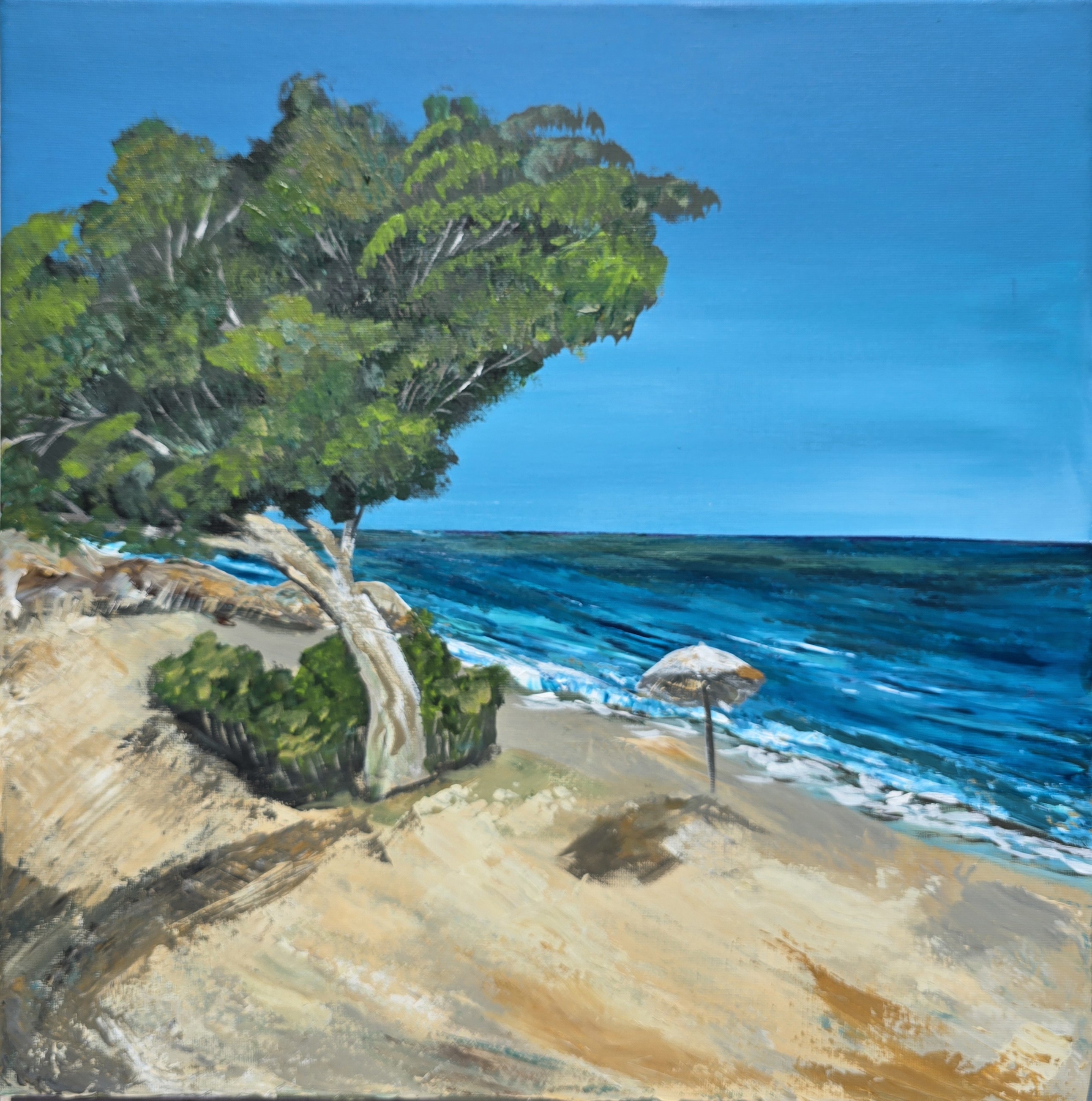Beachside View Painting, Dekelia Beach 