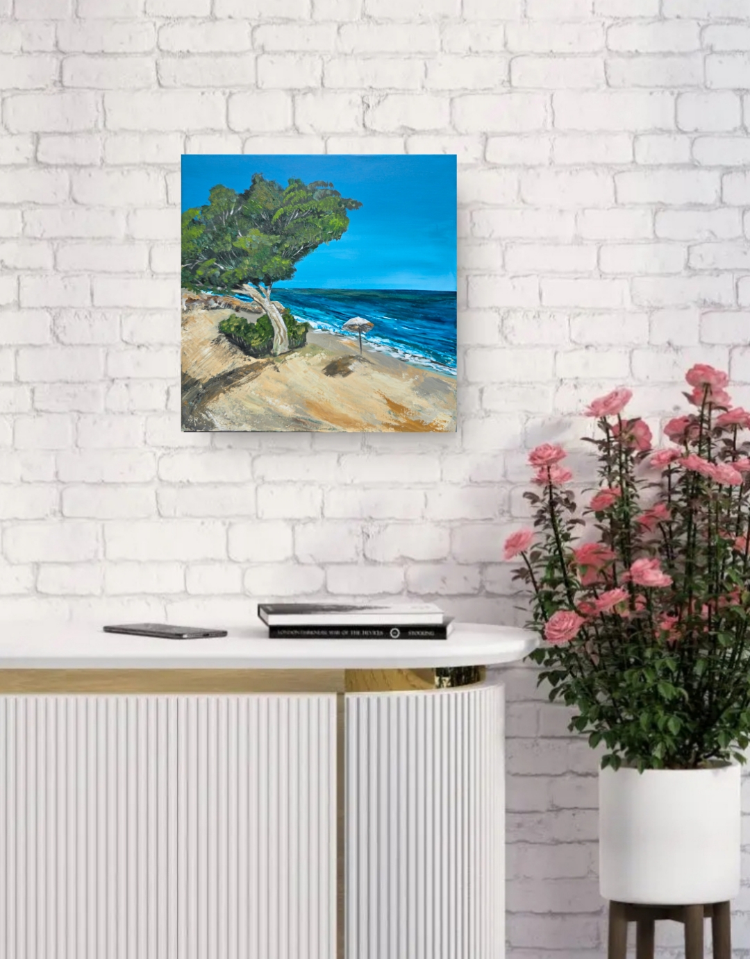 Beachside View Painting, Dekelia Beach 