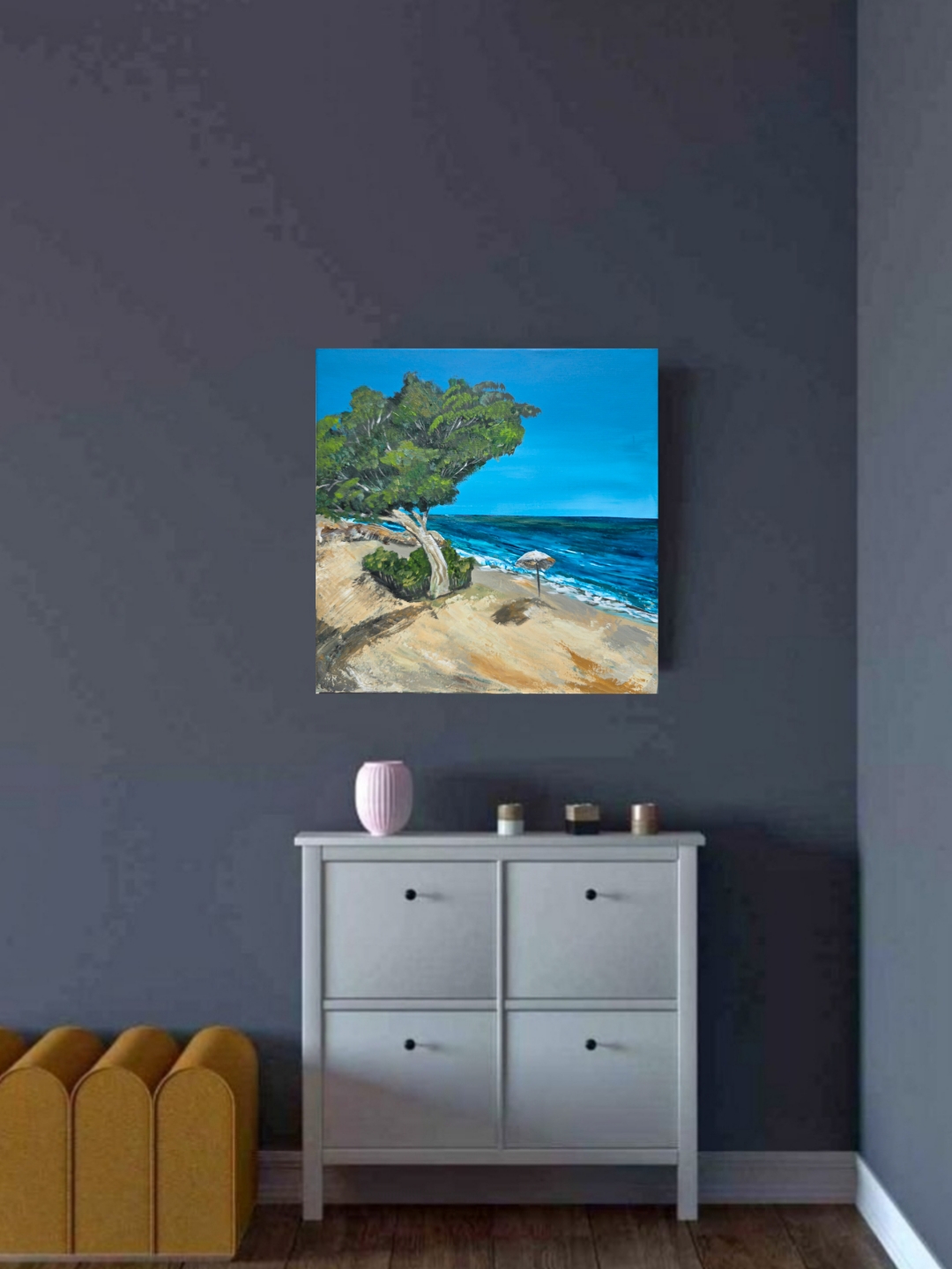 Beachside View Painting, Dekelia Beach 
