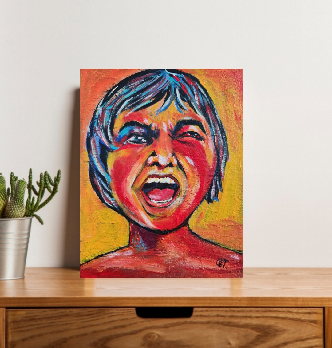 Vibrant Expressive Portrait Painting "I blame you"