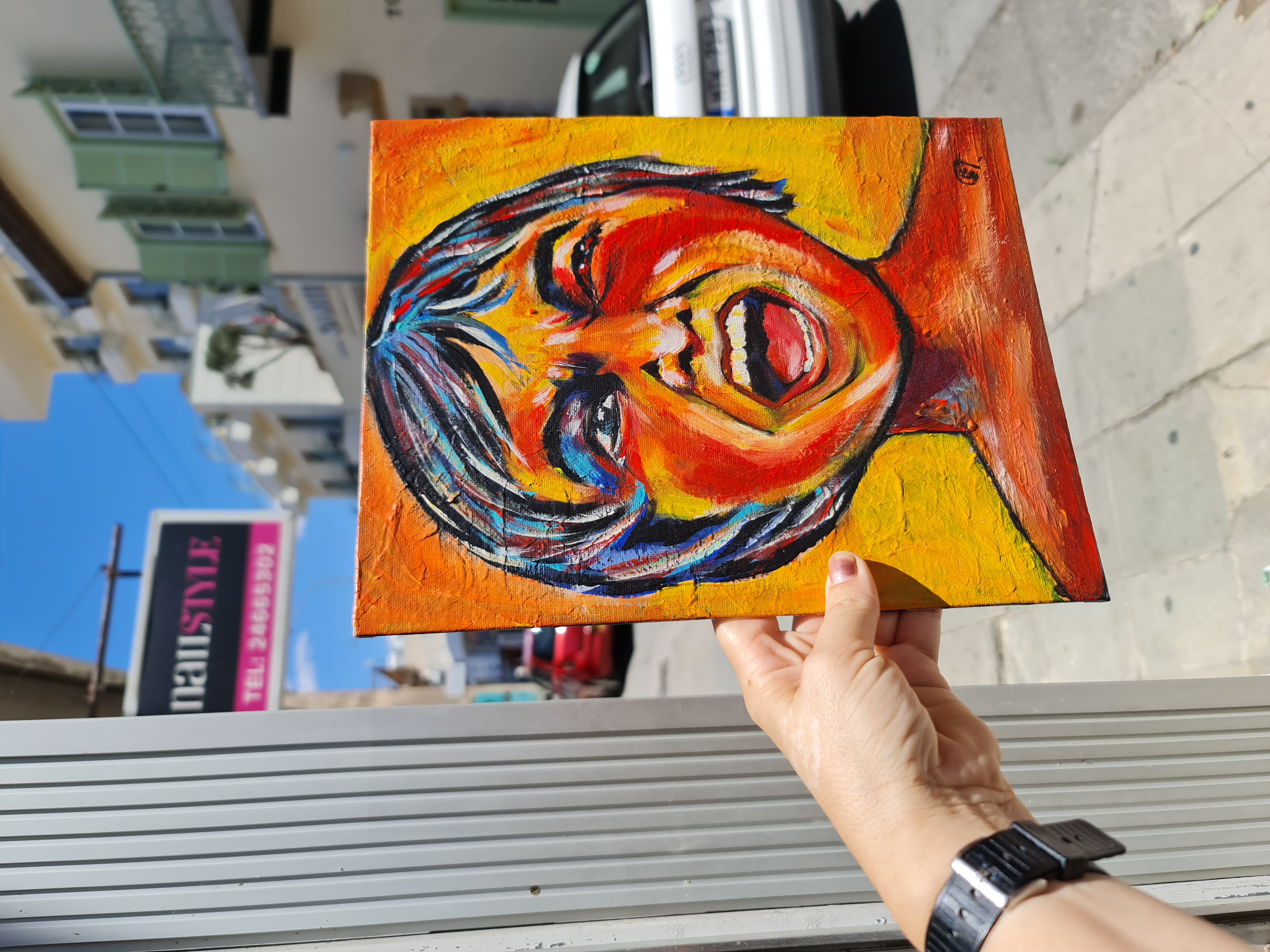 Vibrant Expressive Portrait Painting "I blame you"