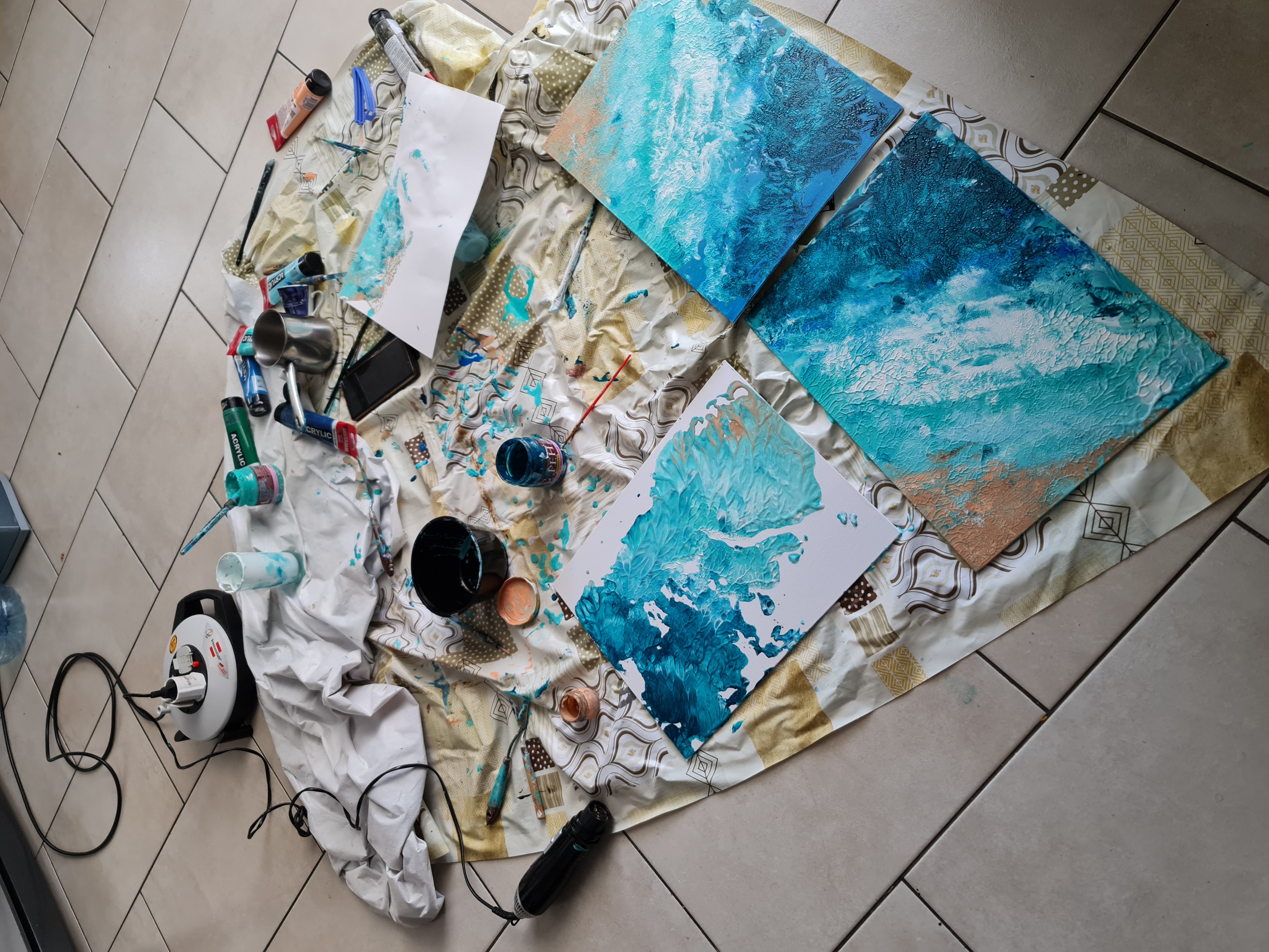 Seaside Abstracts Triptych 