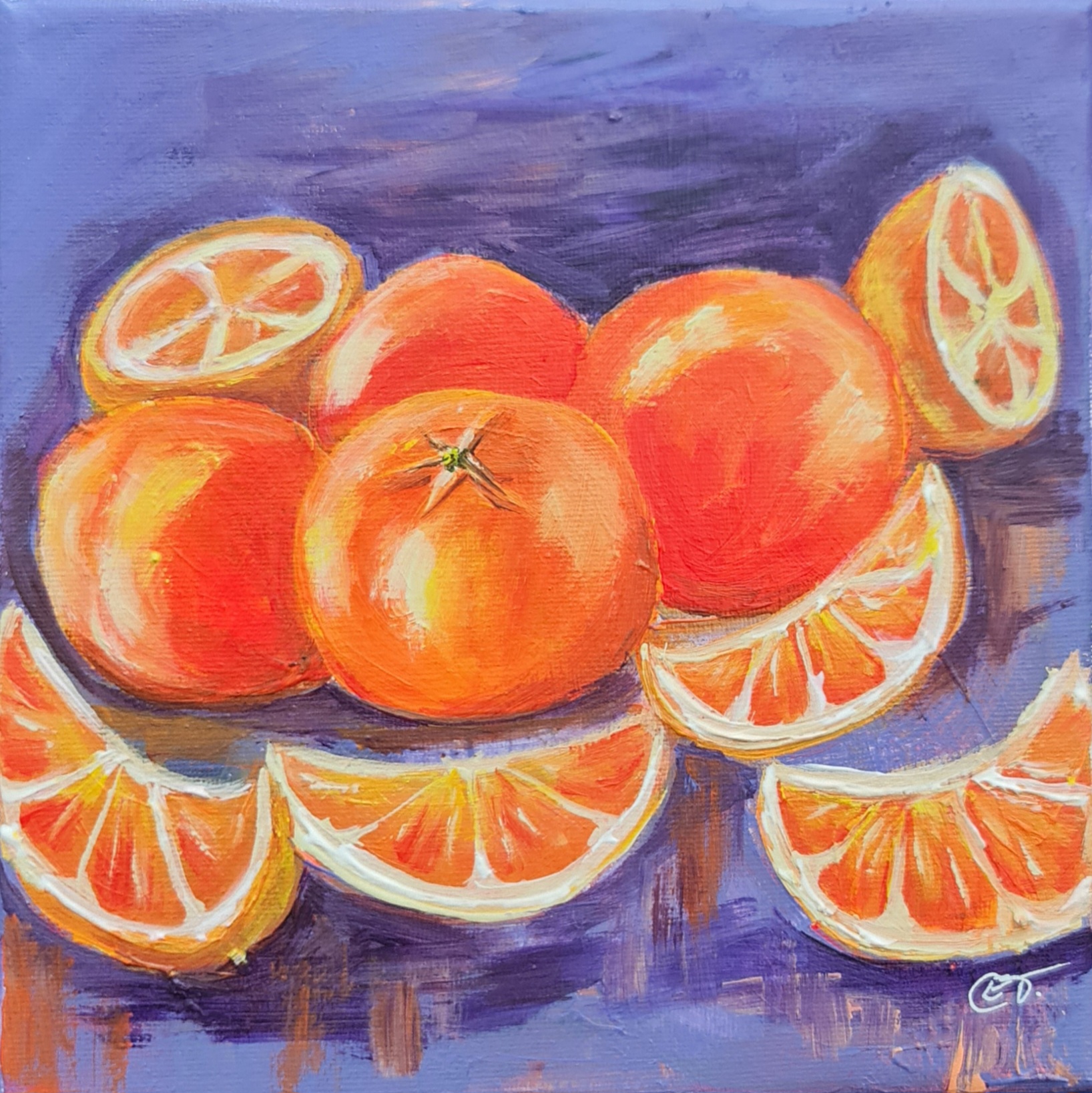 Orange Still Life Painting