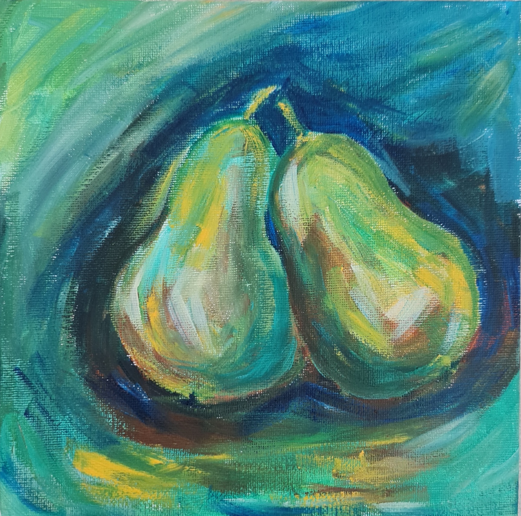 Abstract Pear Painting