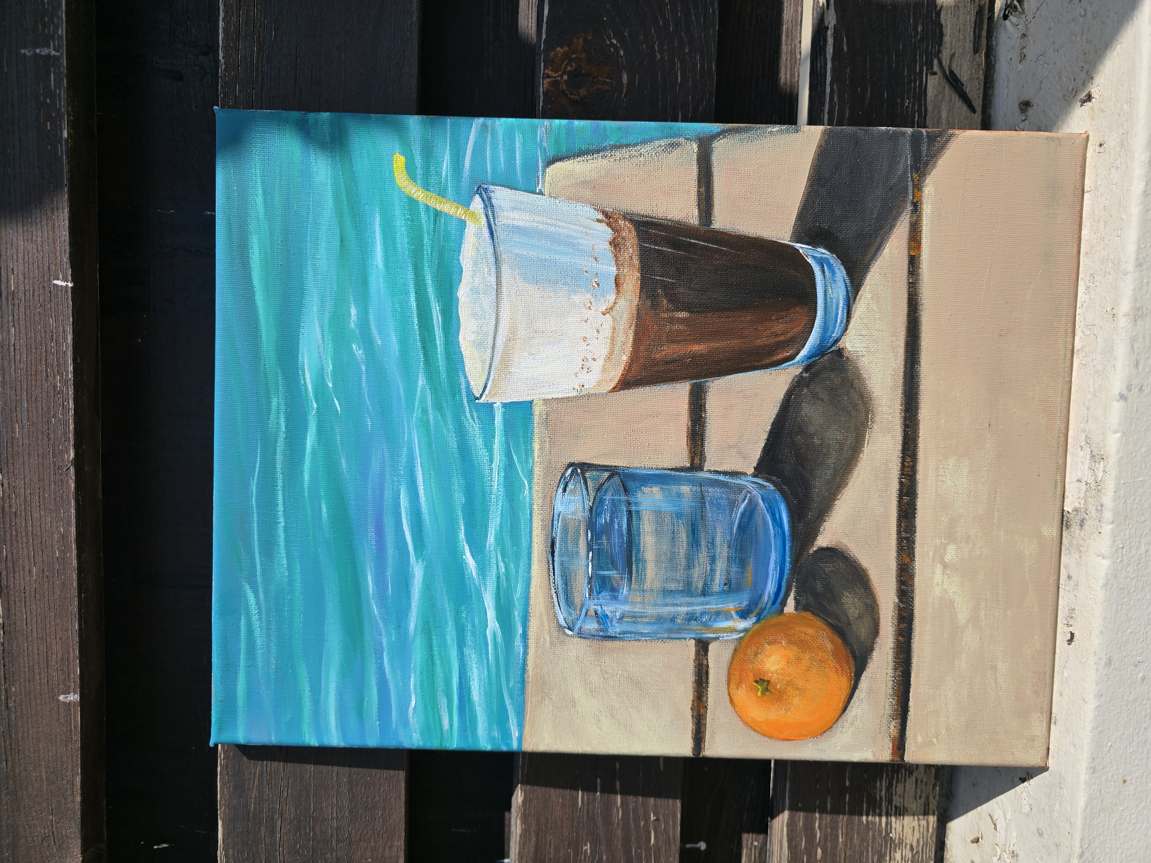 Summer Poolside Still Life Painting