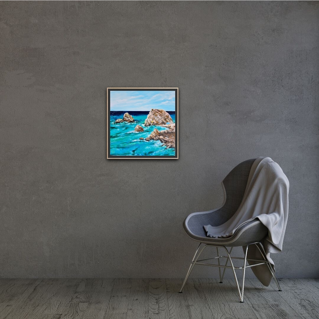 Seascape Painting Petra tou Romiou, Paphos , Aphrodite Rock