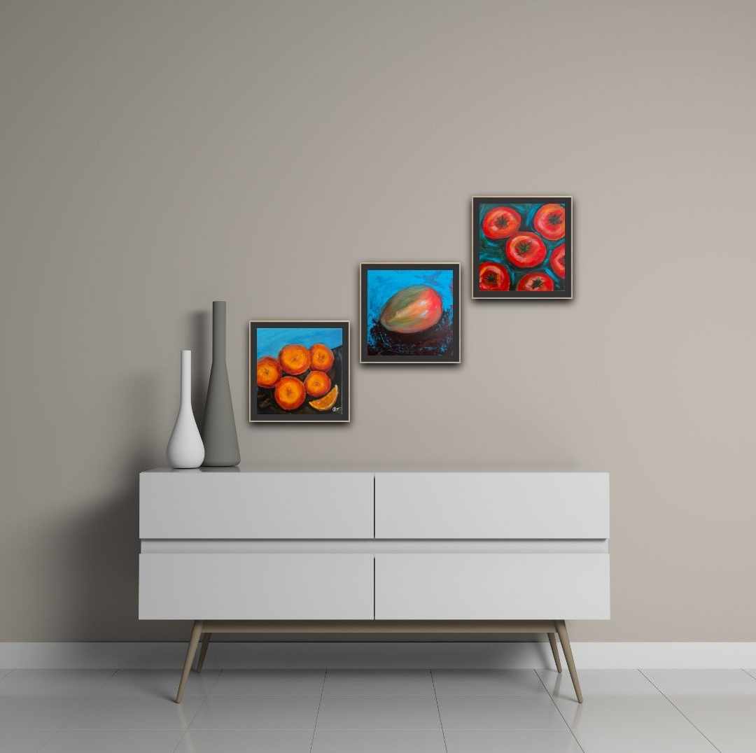 Hand-Painted Orange Still Life