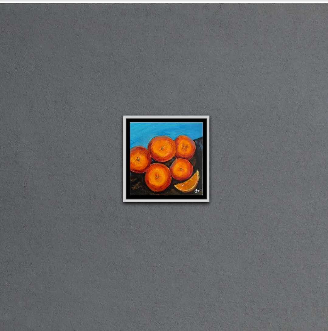 Hand-Painted Orange Still Life