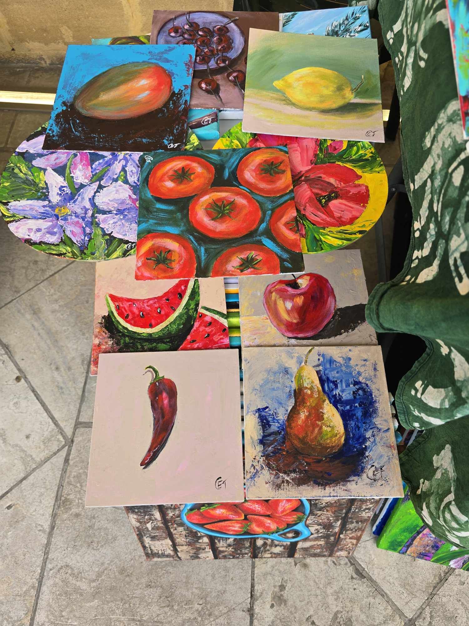Watermelon Canvas-board Painting