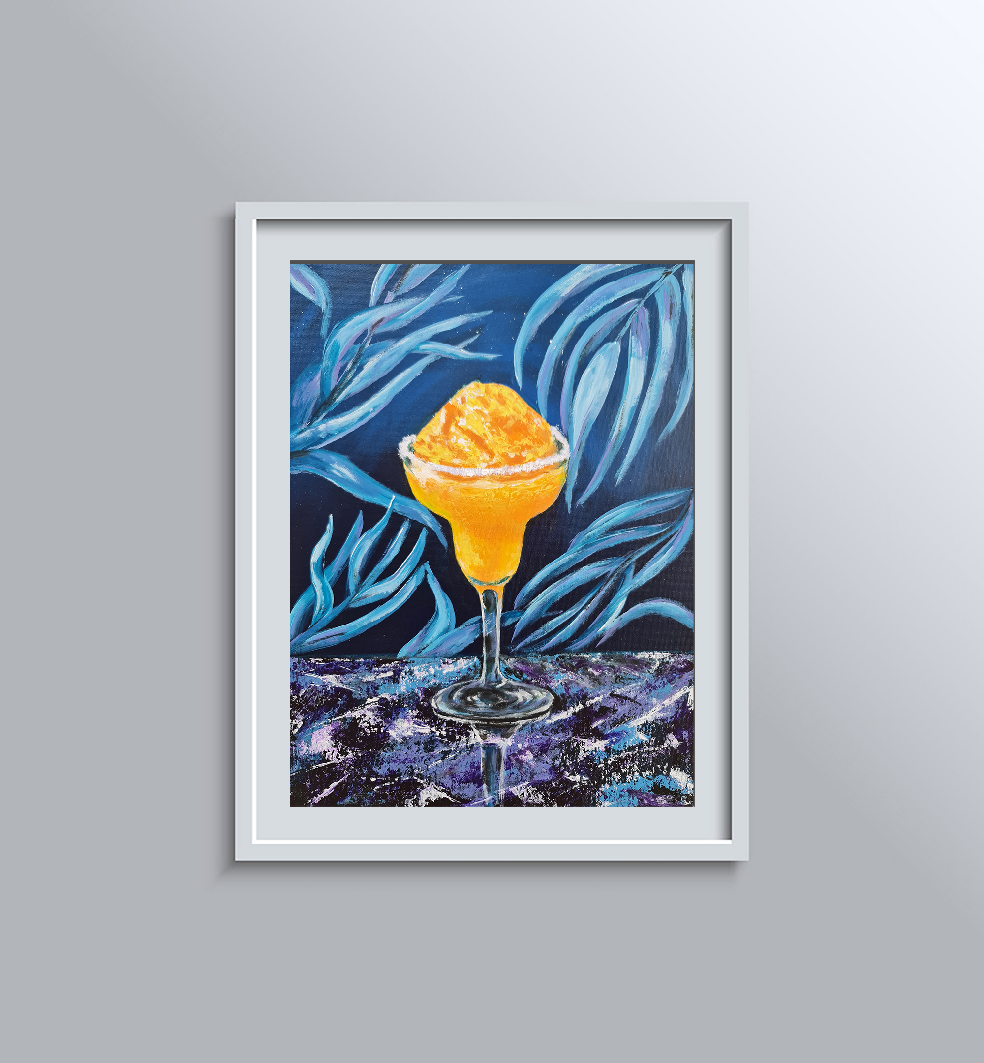 Tropical Cocktail Painting, Mango Sorbet