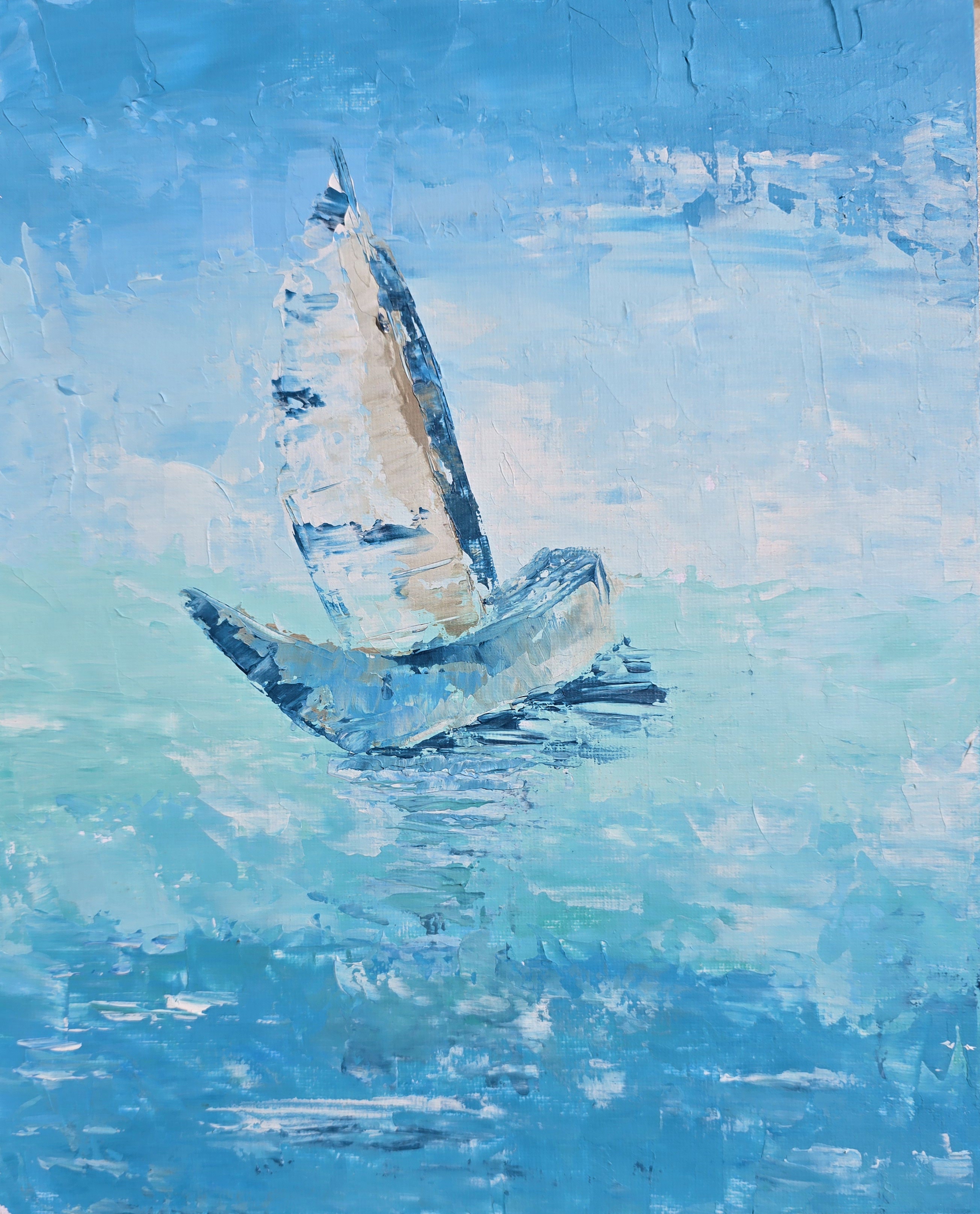 Abstract Sailboat Painting