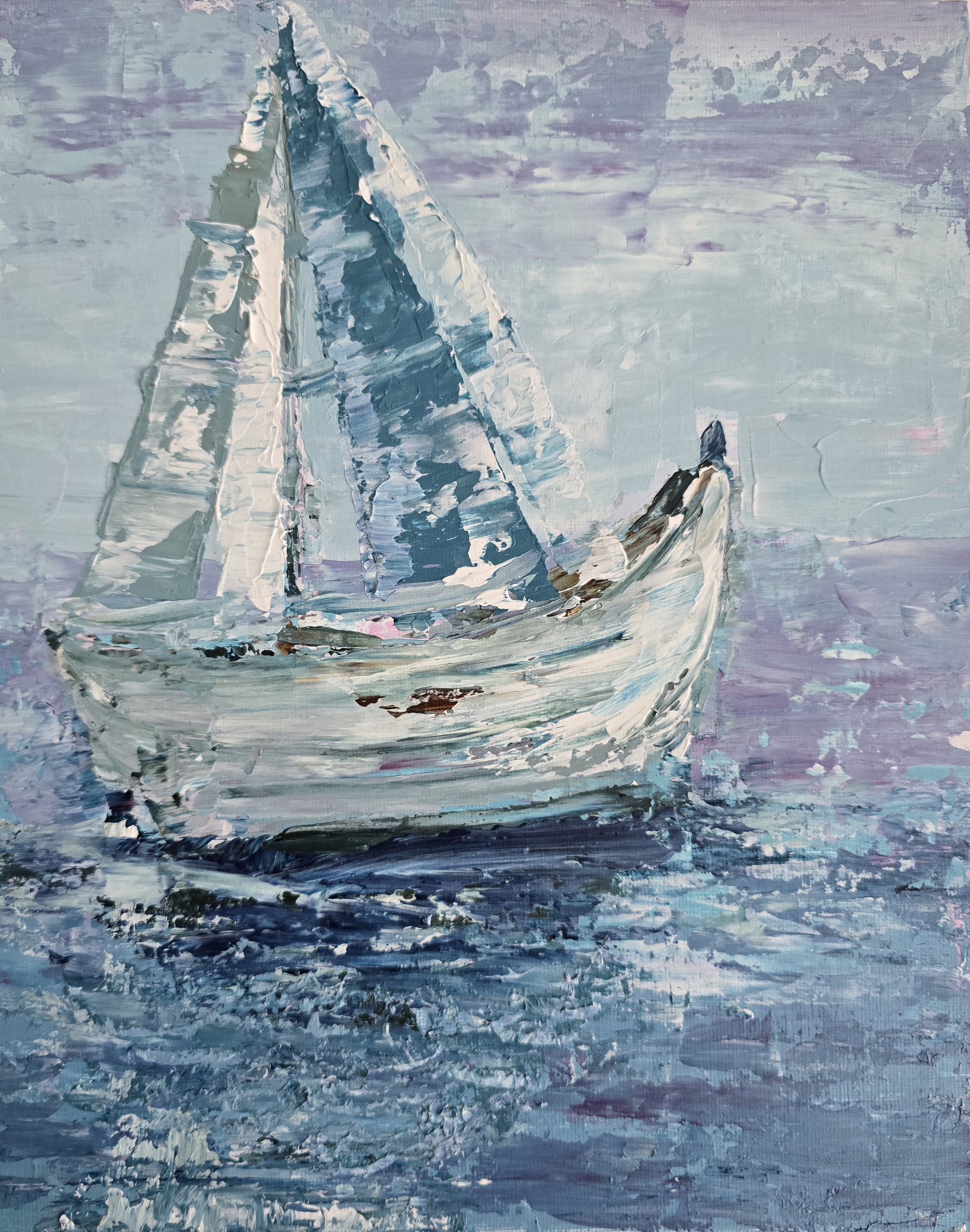 Abstract Sailboat Painting
