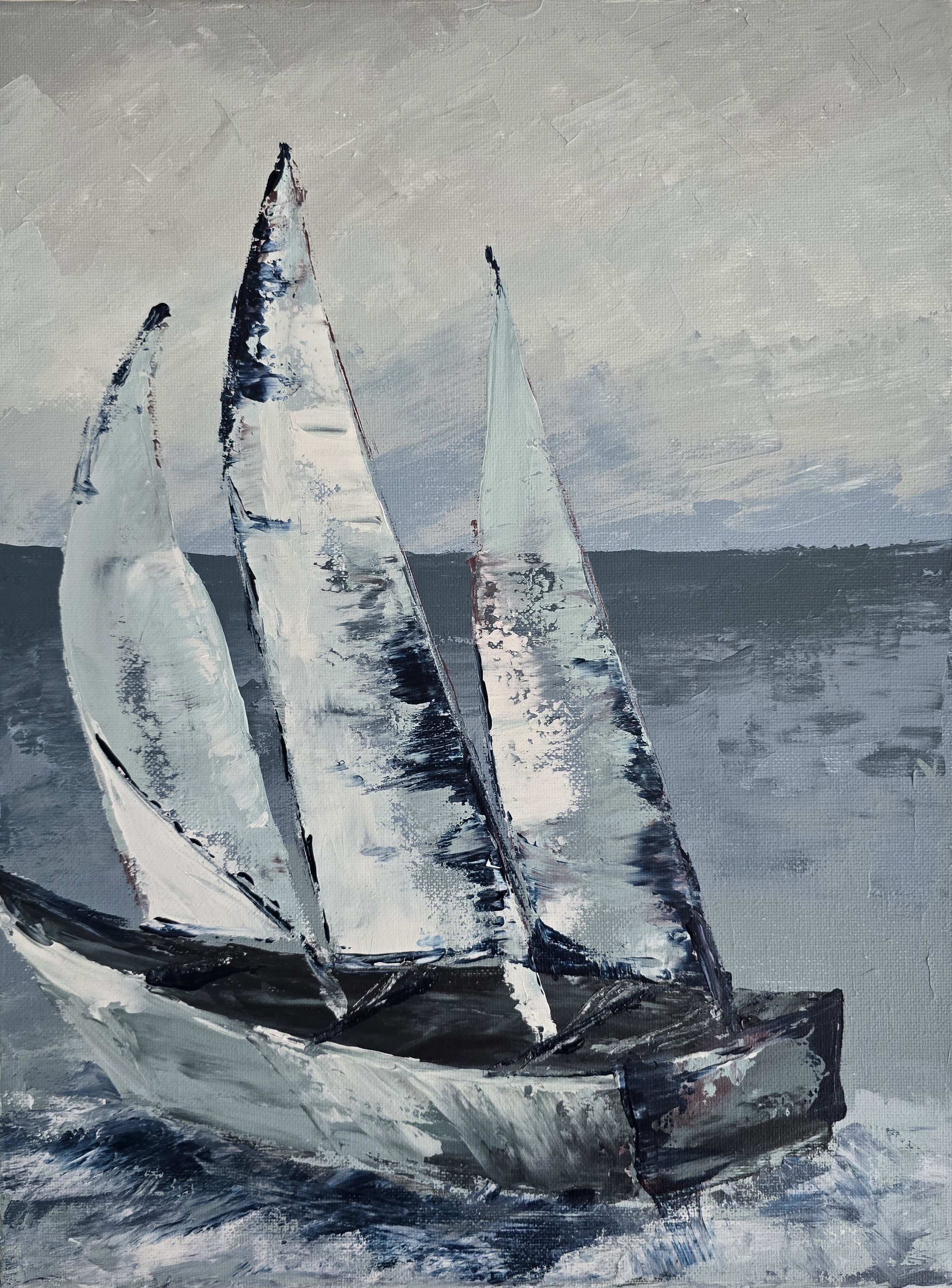 Hand-painted Sailboat Artwork