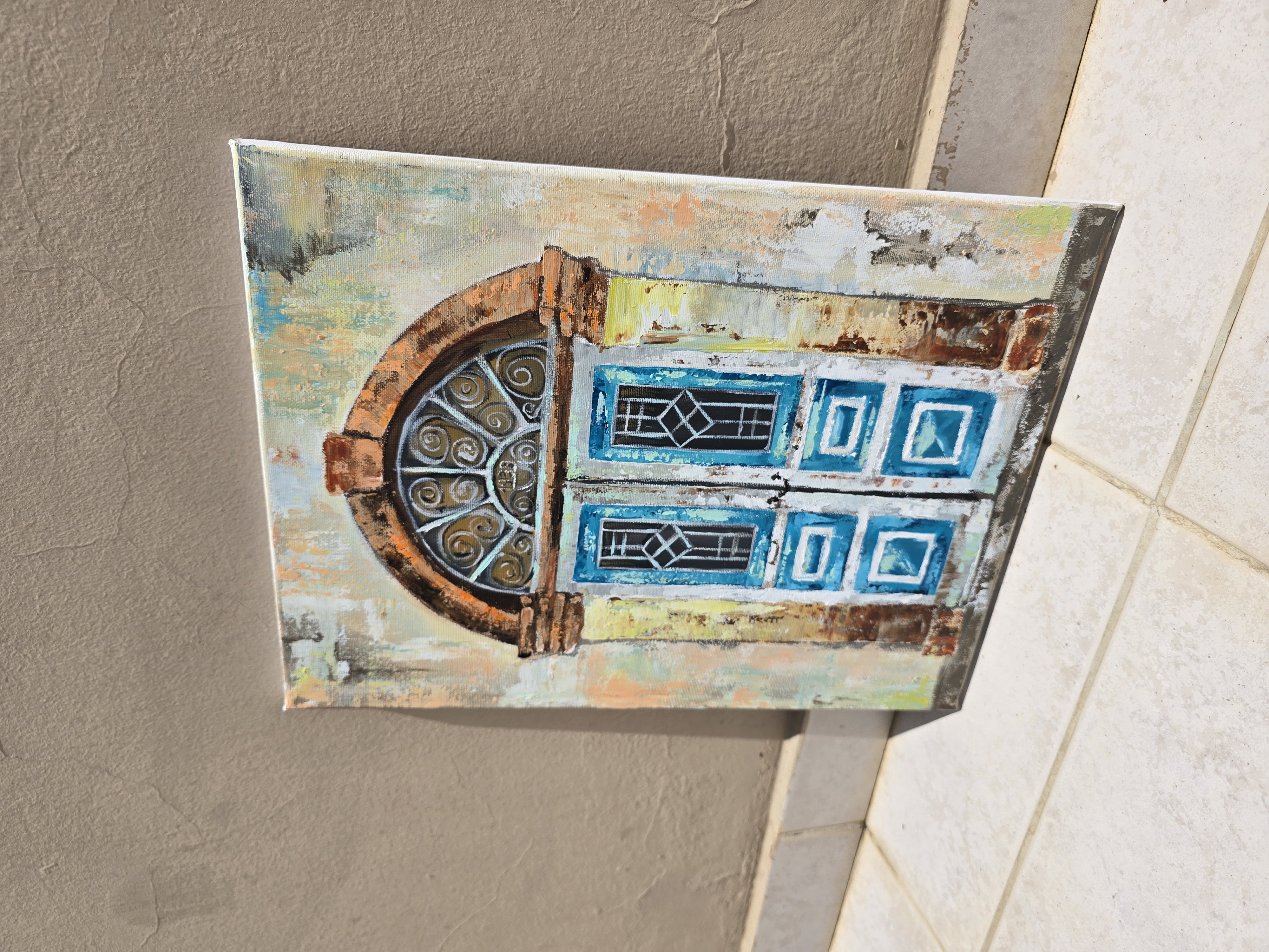 Vintage Doorway Painting, a Cyprus old door 