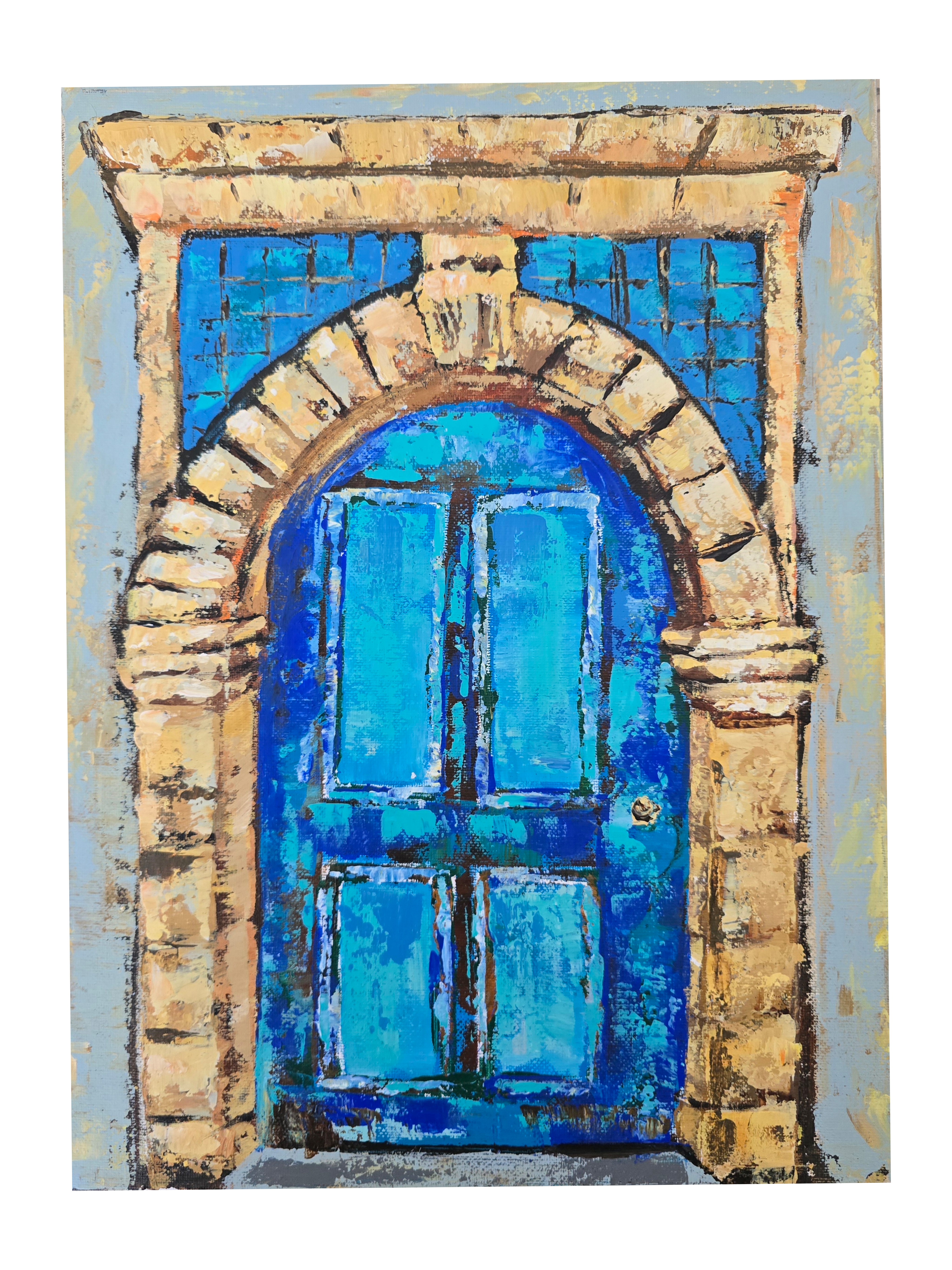 Traditional Old Door Vintage painting 