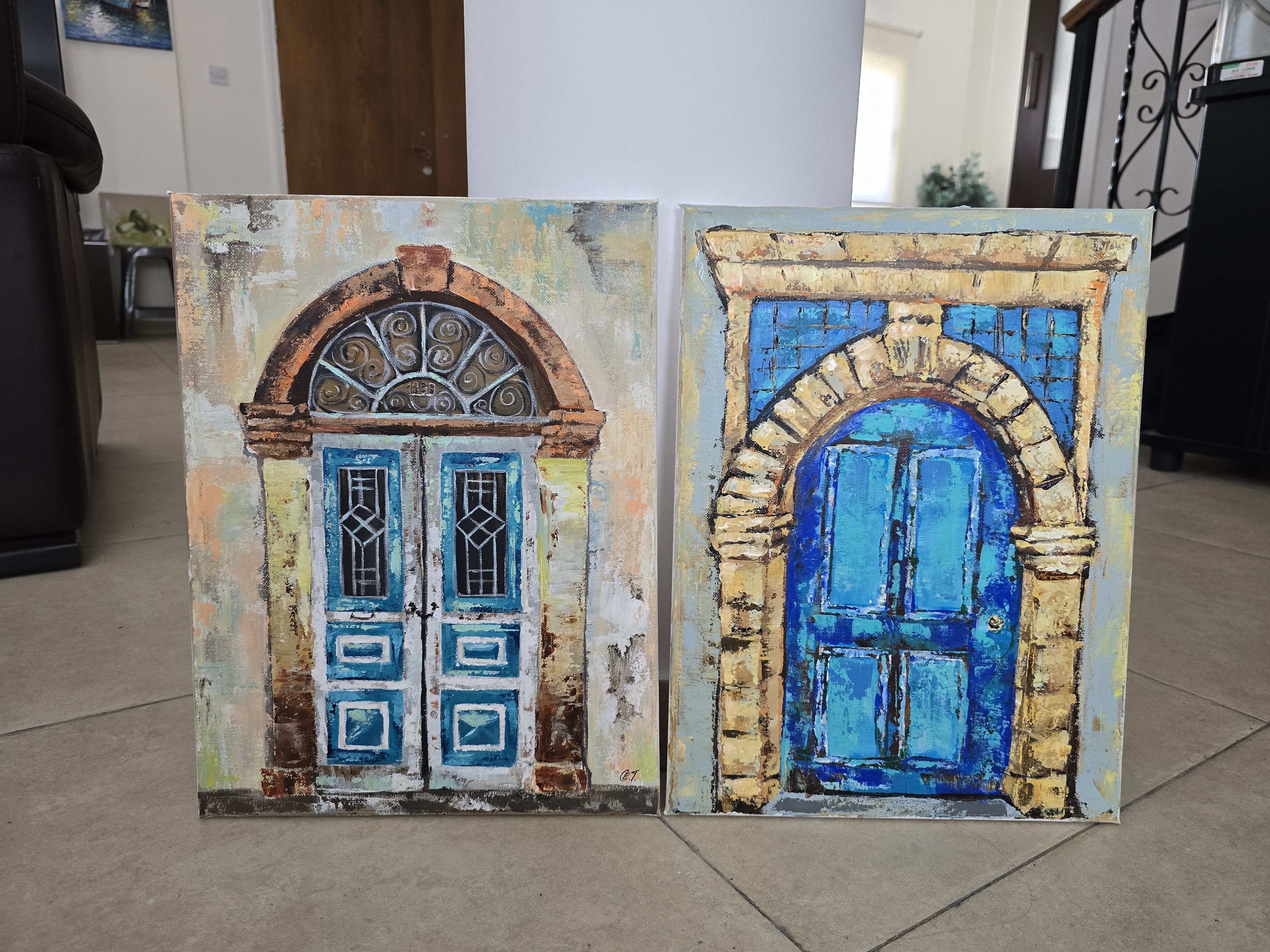 Traditional Old Door Vintage painting 