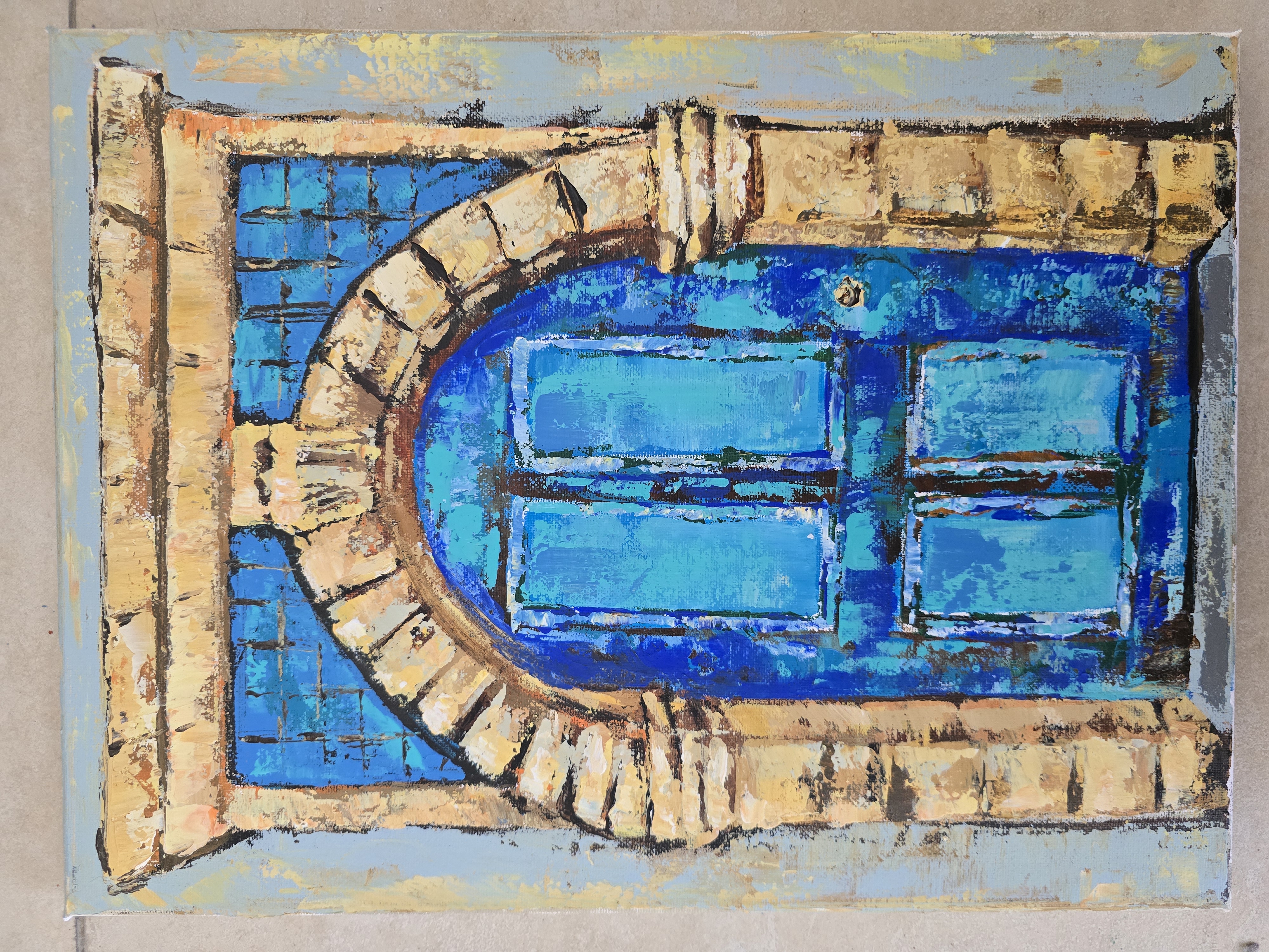 Traditional Old Door Vintage painting 