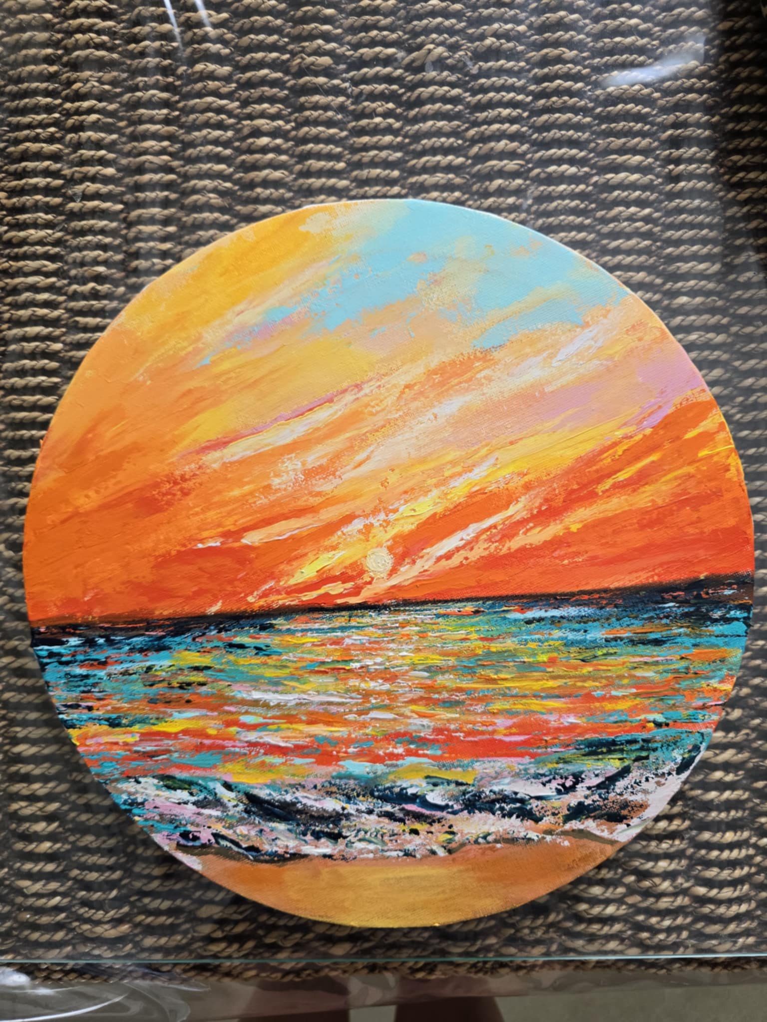 Round Circular Sunset Canvas Art