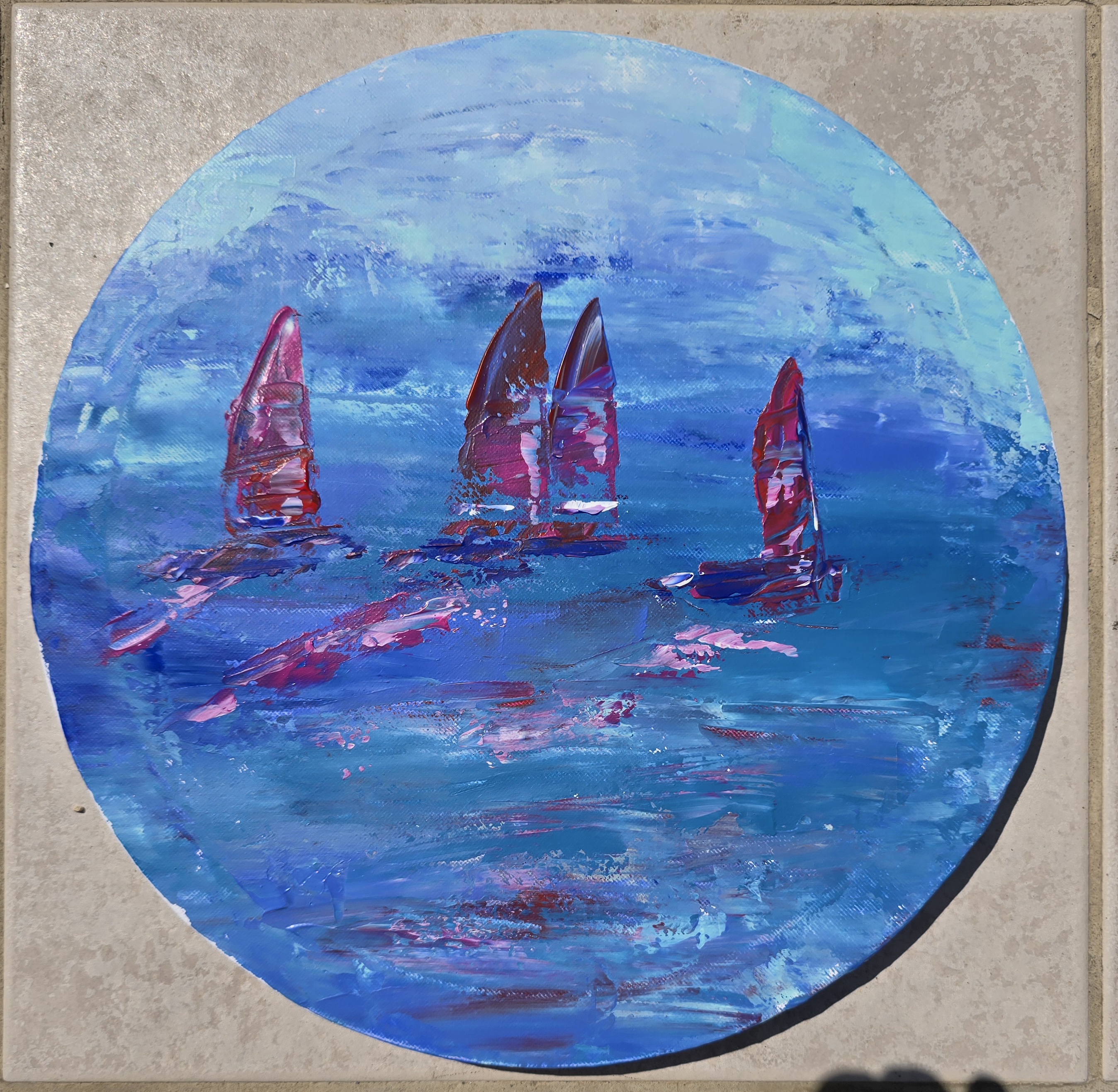 Sailboat Abstract Painting