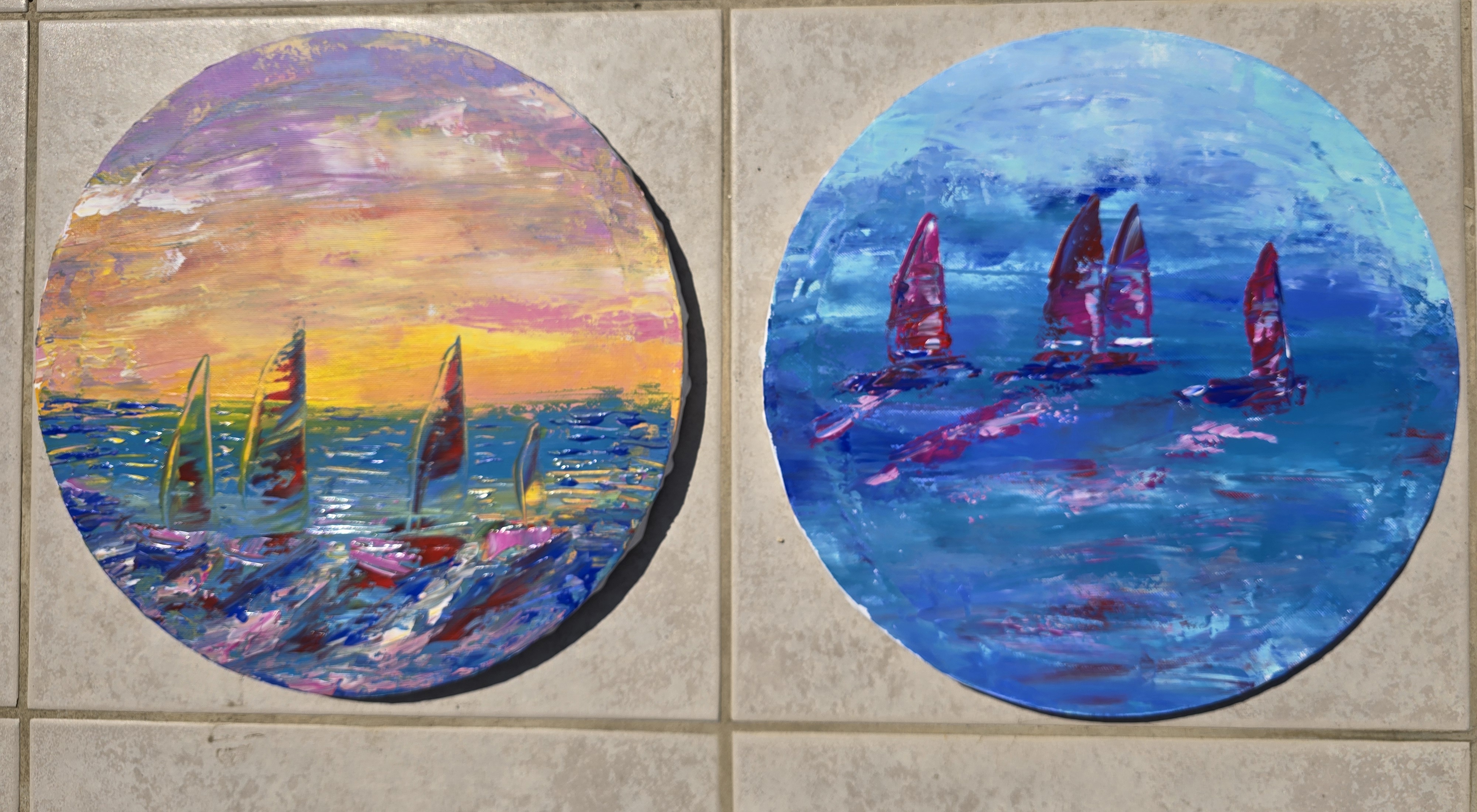 Sailboat Abstract Painting