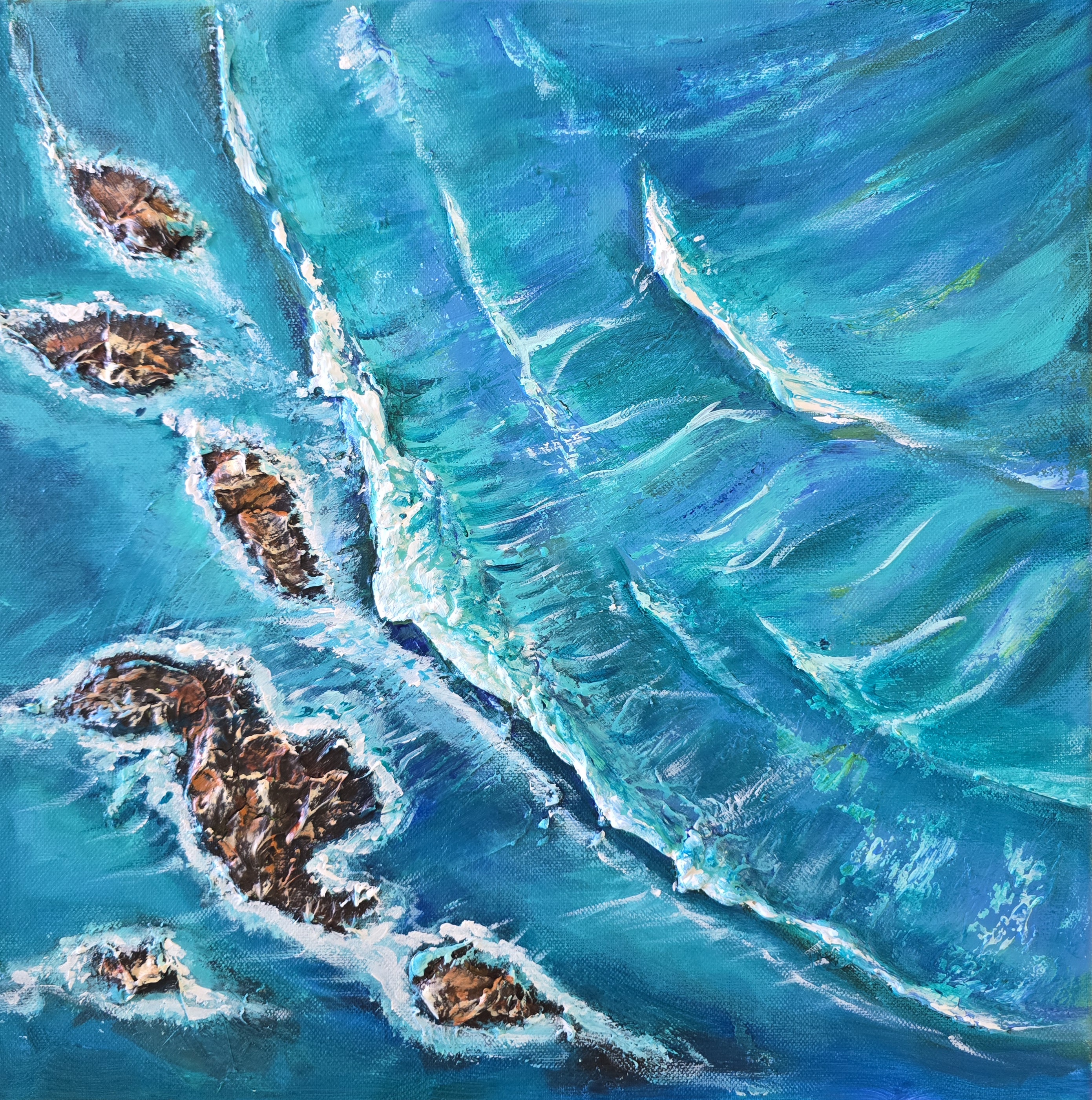 Ocean 3d Textured Wave Canvas Art