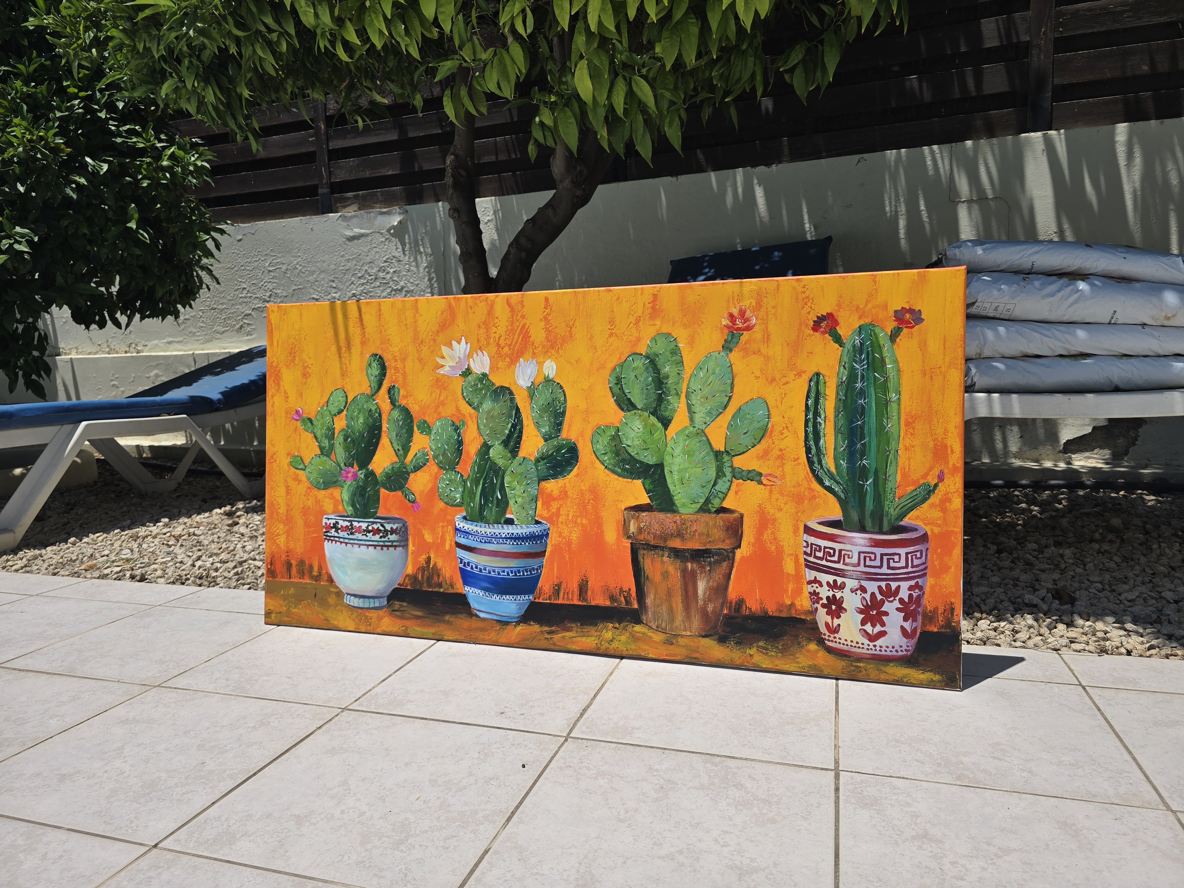 Colorful Cactus Art Painting 