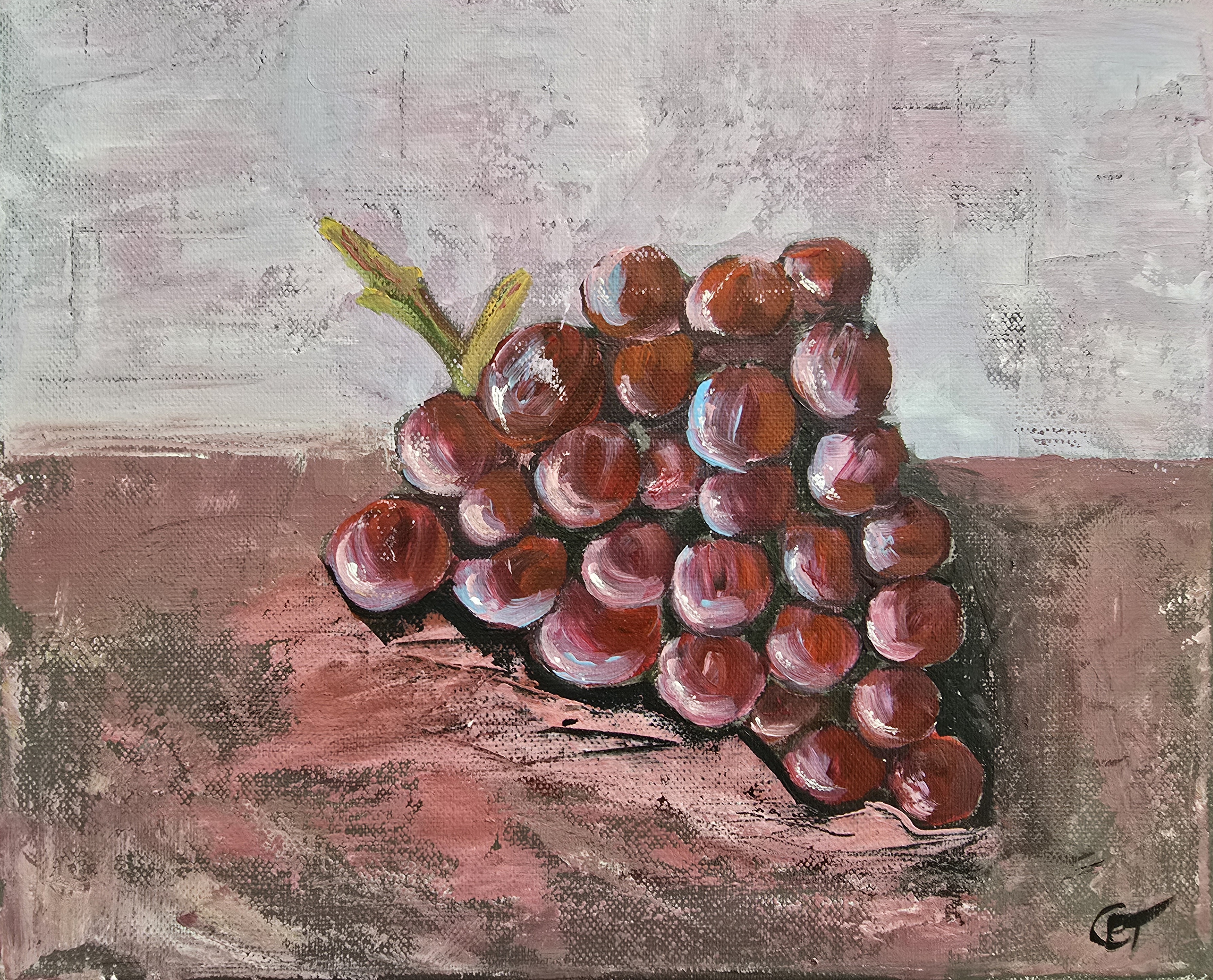 Red Grapes Still Life Painting
