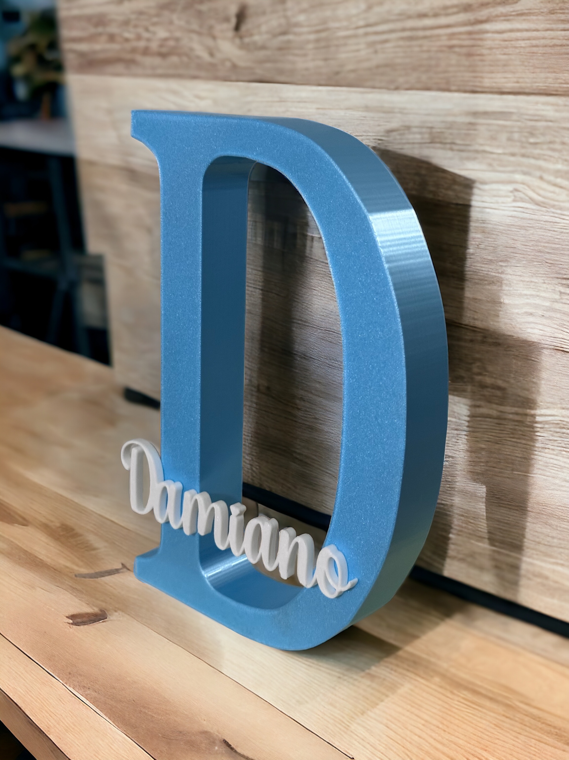 Lettera grande con nome piccolo persopnalizzabile (Lettera 25 cm, Nome 15cm)