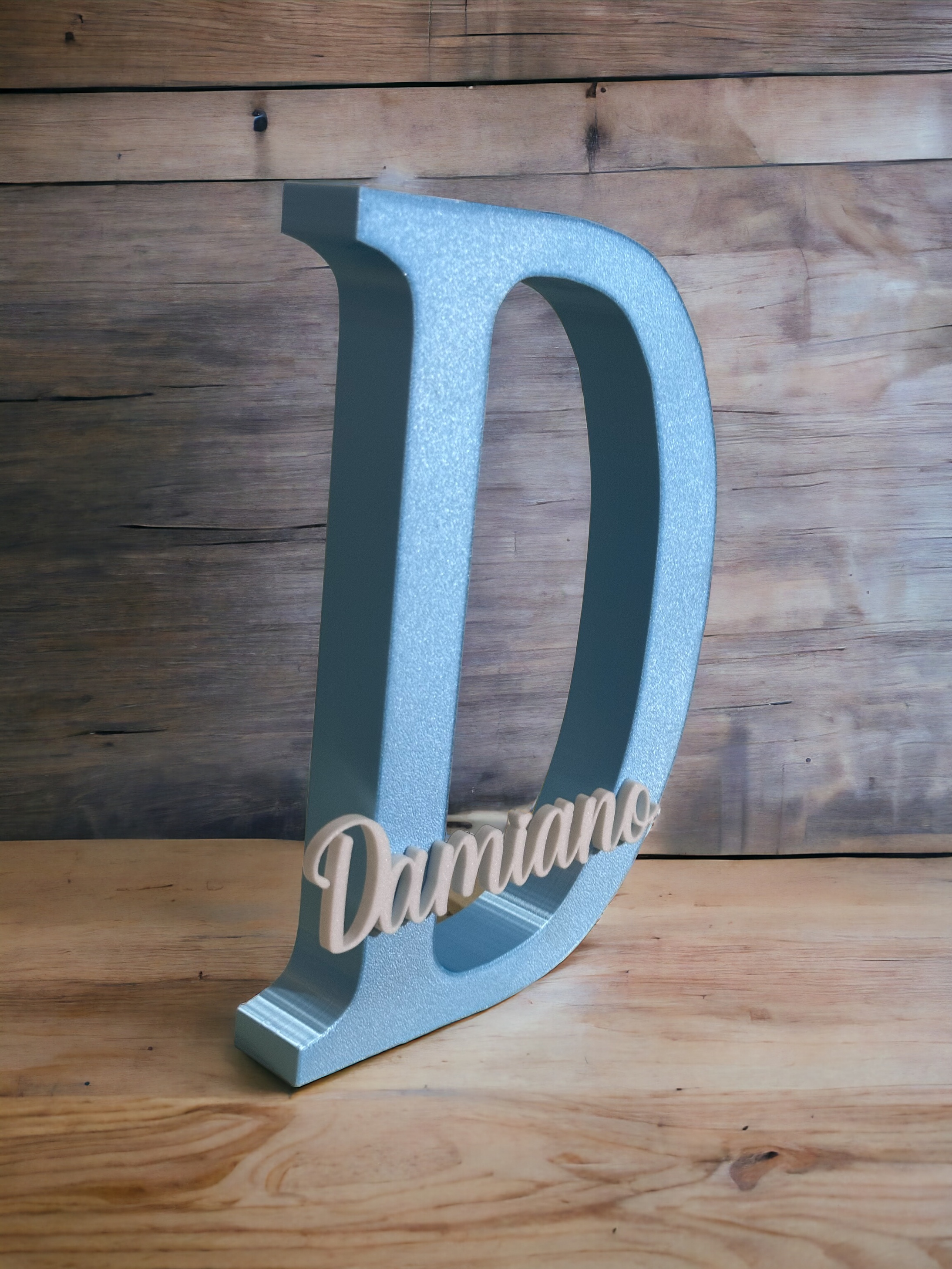 Lettera grande con nome piccolo persopnalizzabile (Lettera 25 cm, Nome 15cm)