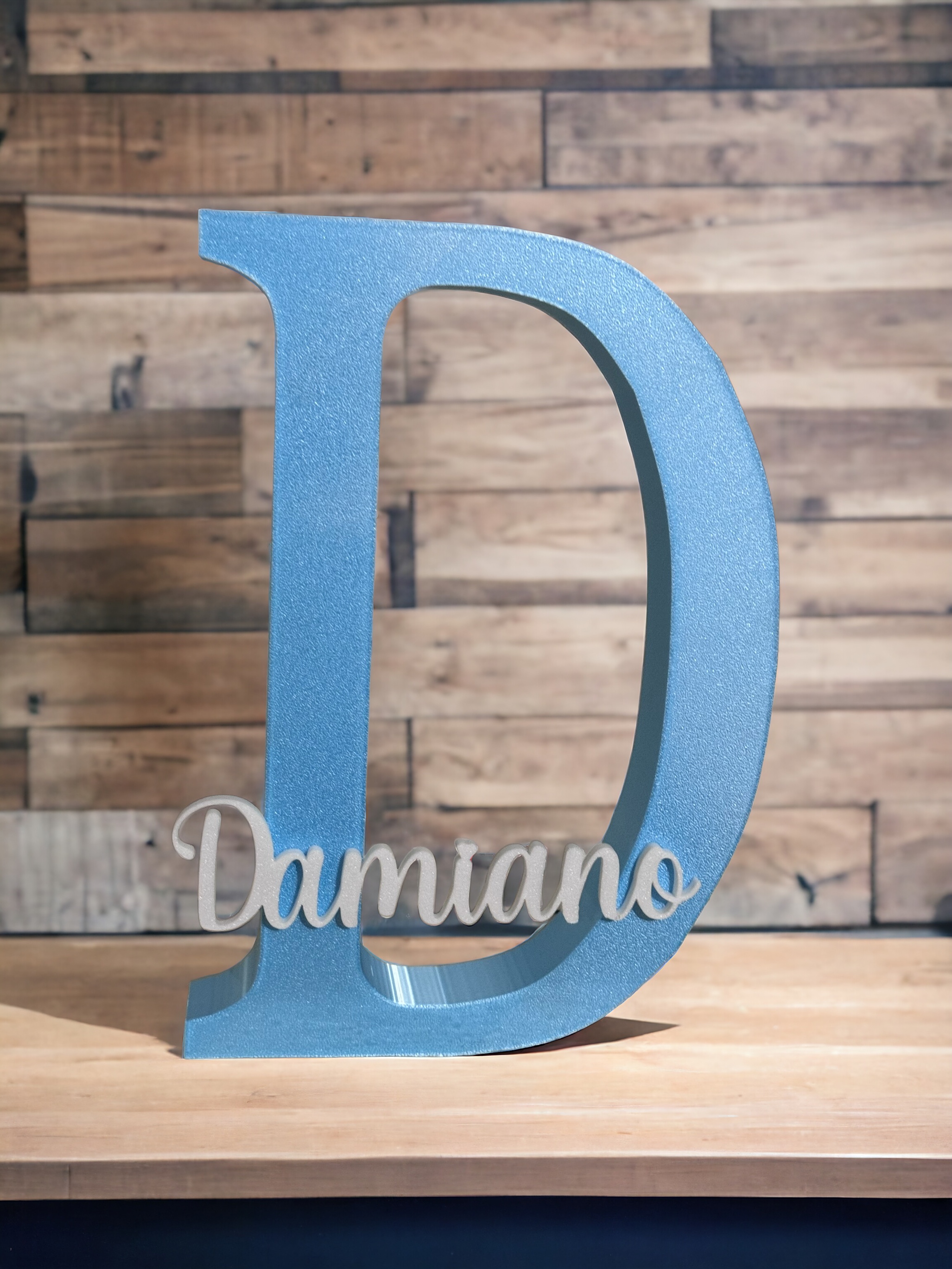 Lettera grande con nome piccolo persopnalizzabile (Lettera 25 cm, Nome 15cm)