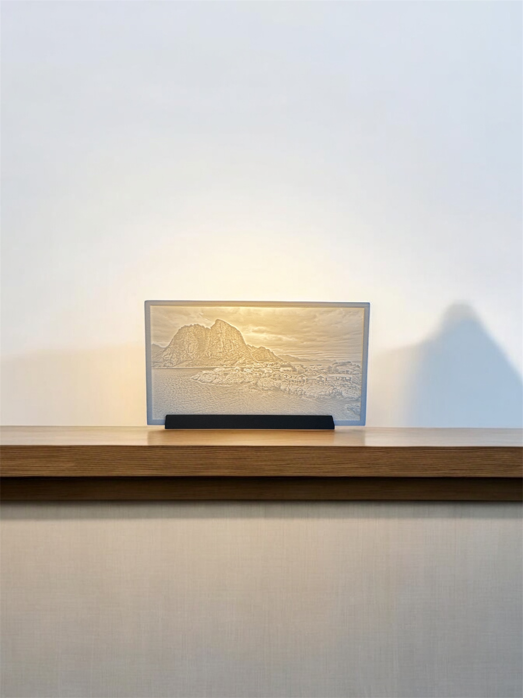 Litofania 3d- foto personalizzata in rilievo con lampadina