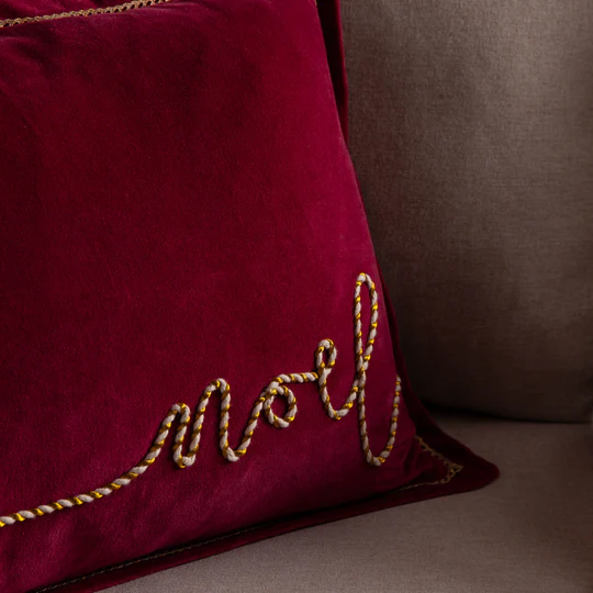 Coussin d'hiver en velours Noël
