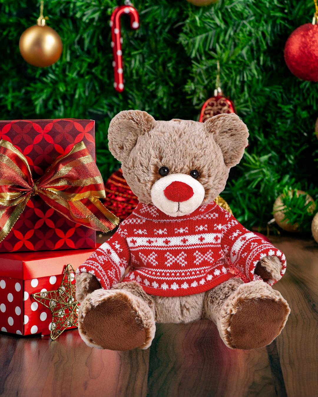 Ourson en pull de noël