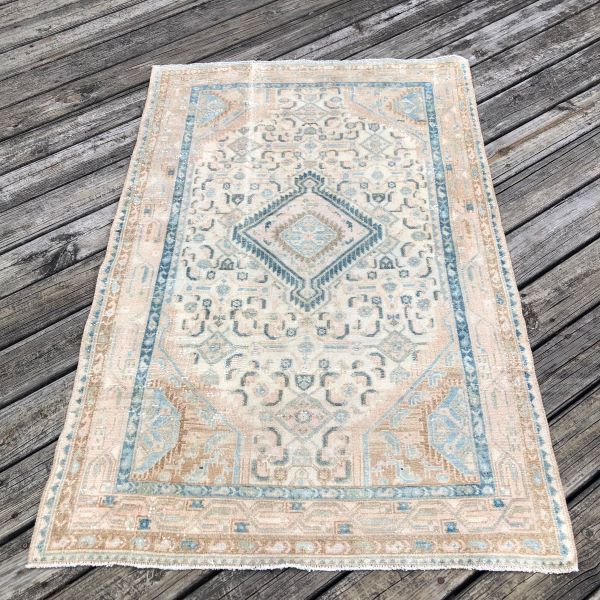 3x5 Worn Blue Rug 