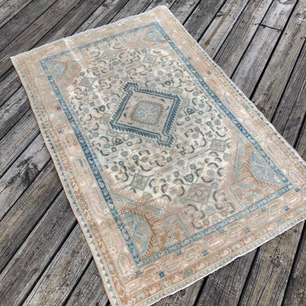 3x5 Worn Blue Rug 