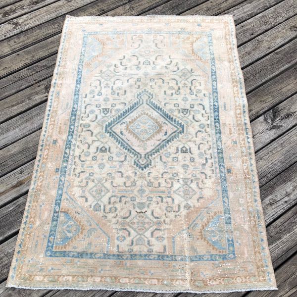 3x5 Worn Blue Rug 
